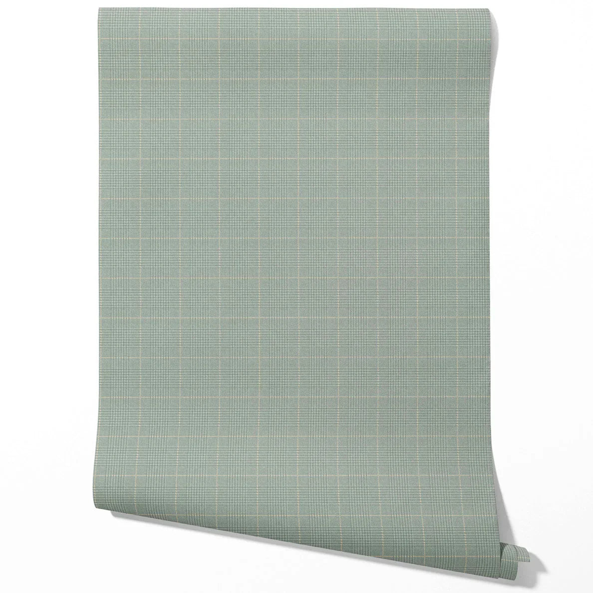 Textured Check/ Geometric Bathroom Wallpaper Sample (Sage Green)