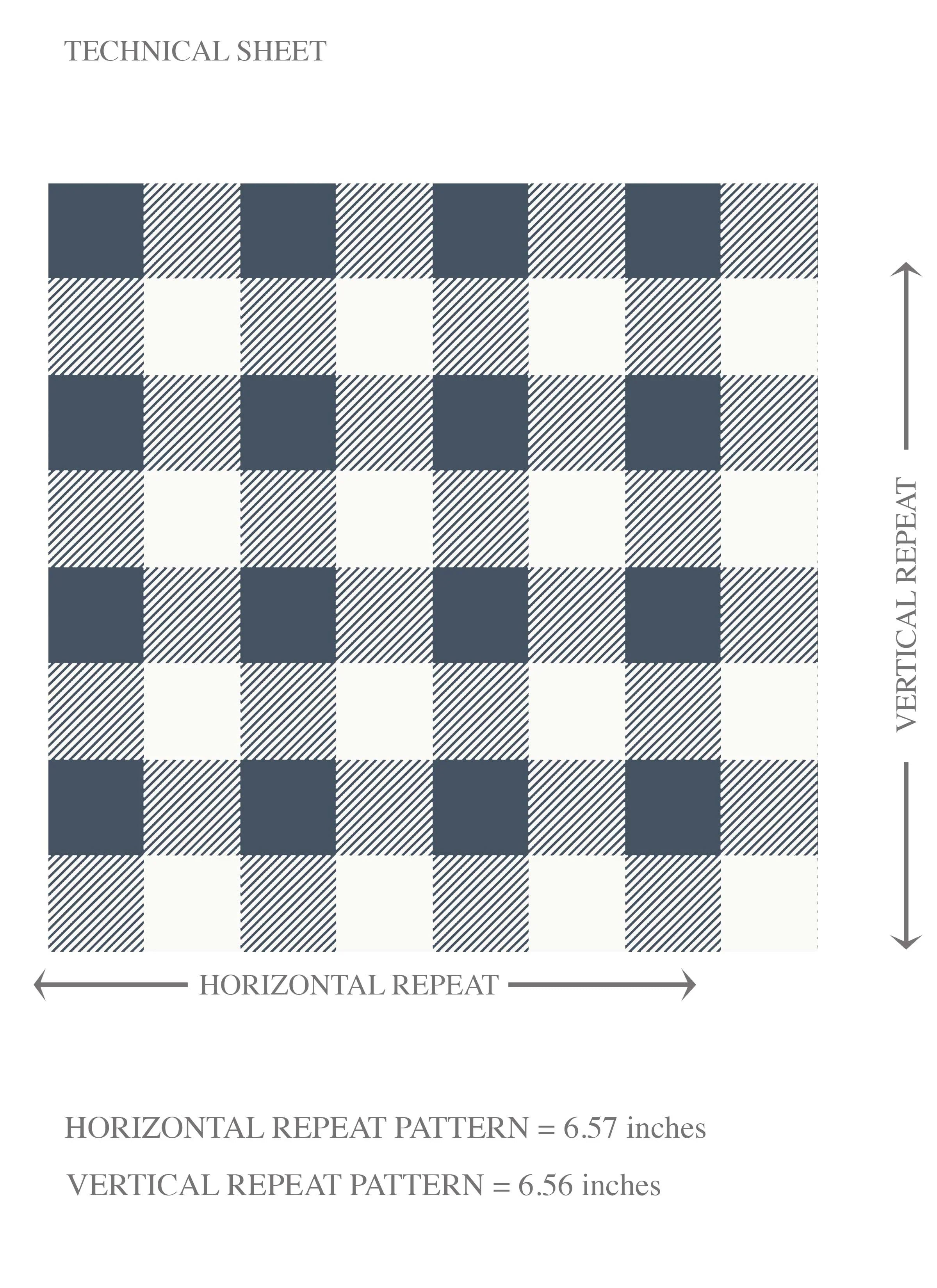 Gingham Checkered Kids Room Wallpaper (Navy Blue)