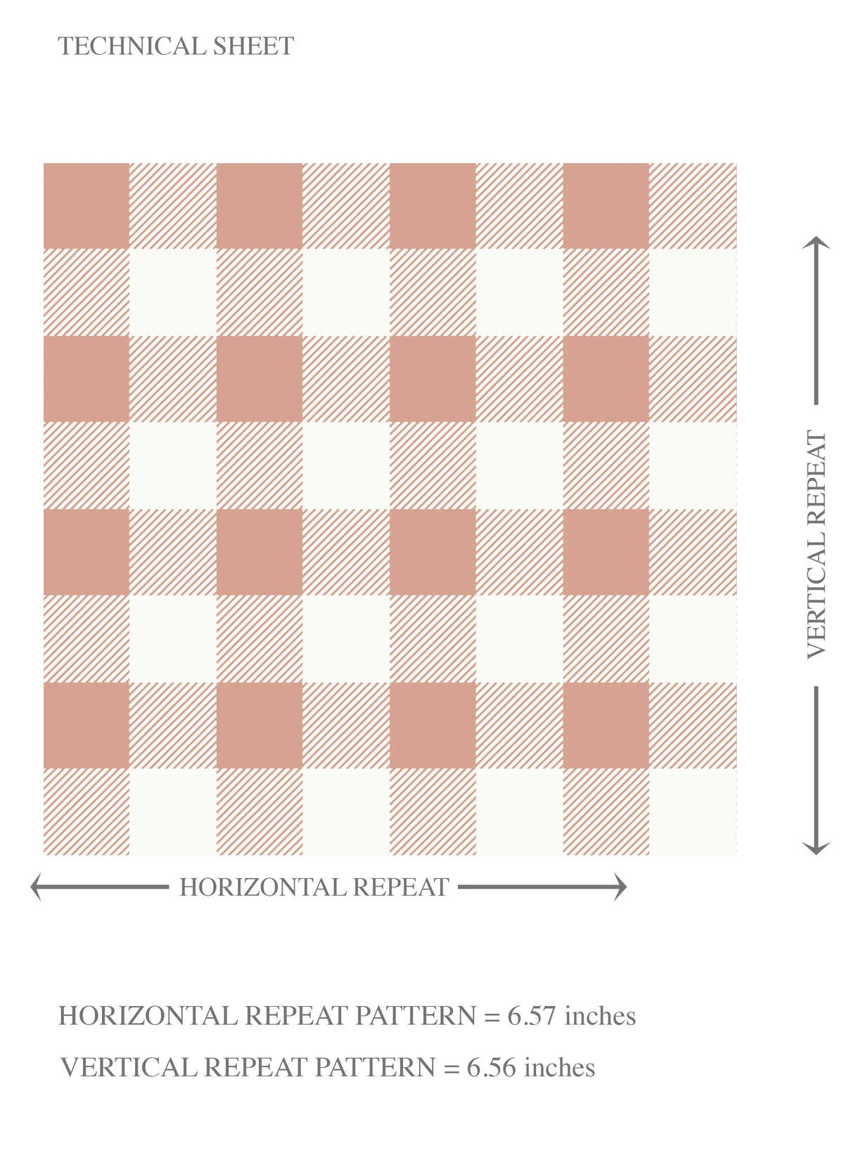 Gingham Checkered Kids Room Wallpaper (Blush Pink)