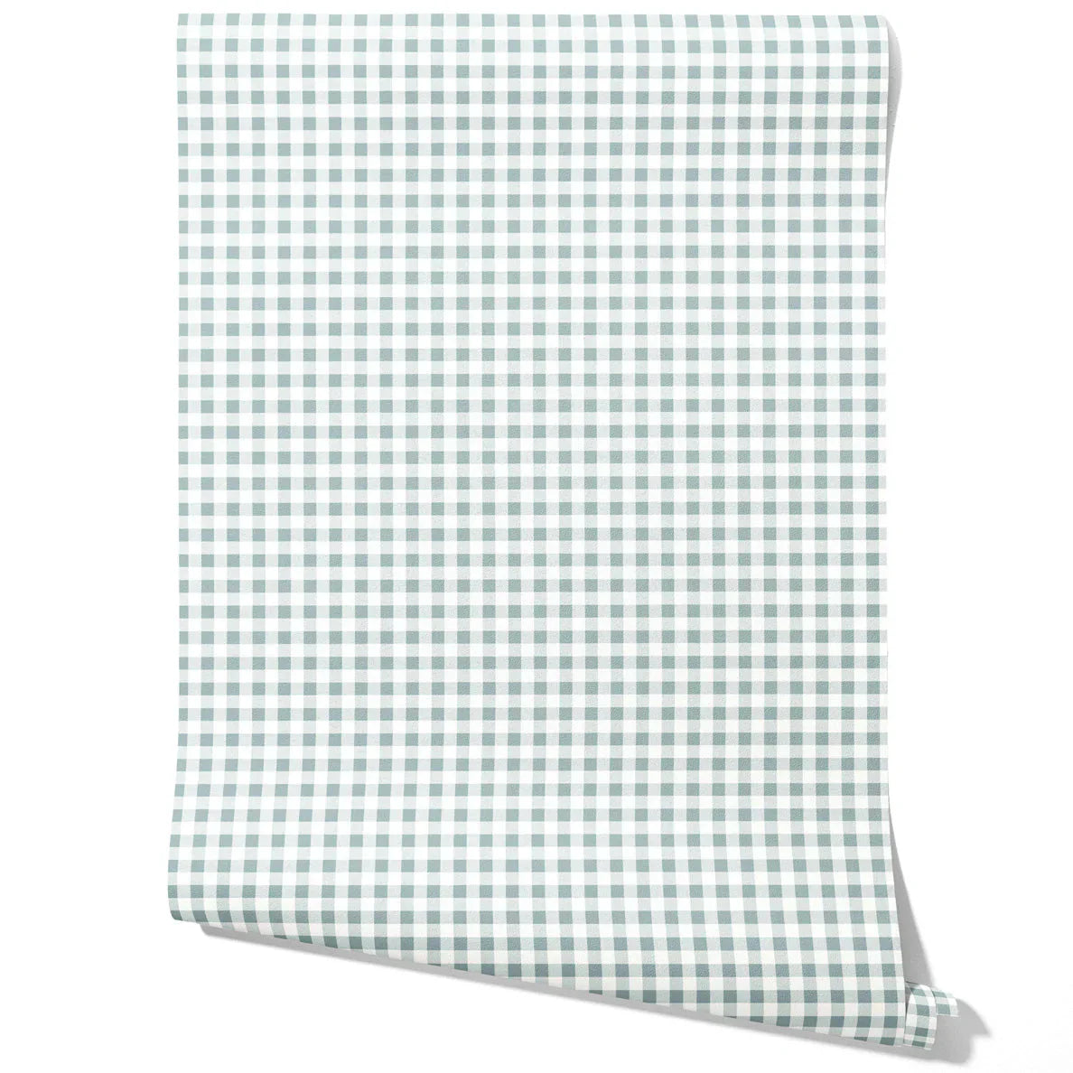 Gingham Checkered Traditional Wallpaper Sample (Pastel Blue)