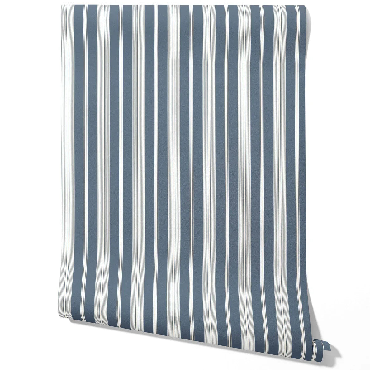 Geometric Striped Traditional Wallpaper Sample (Slate Grey/ Blue)