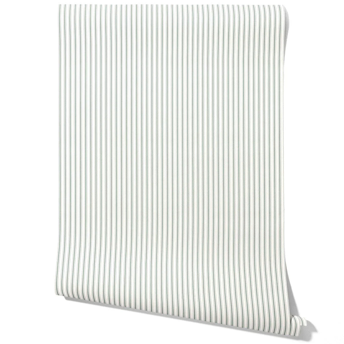 Neutral Geometric Striped Kitchen Wallpaper Sample (Green-Grey)