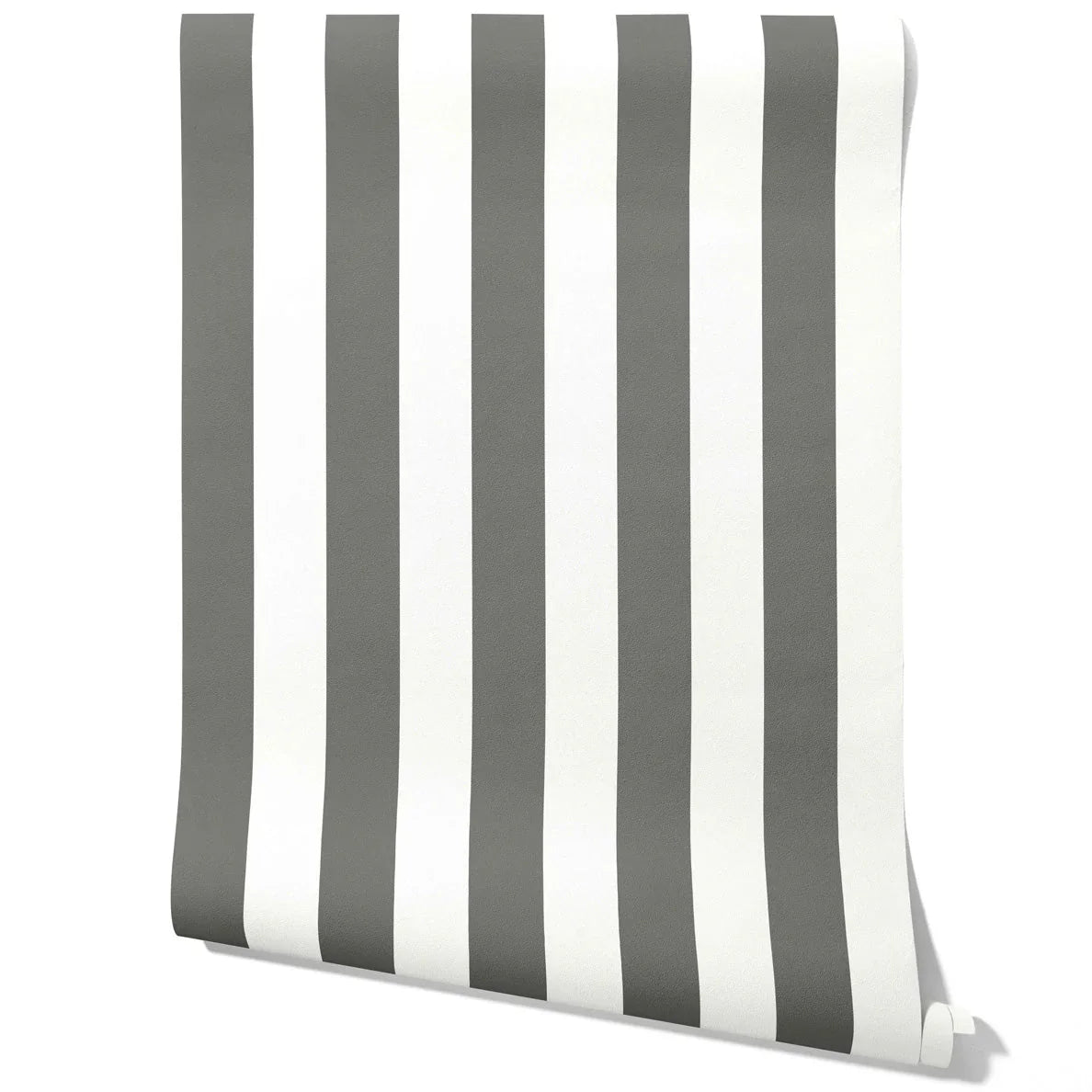 Neutral Geometric Striped Traditional Wallpaper Sample (Dark Grey/ White)
