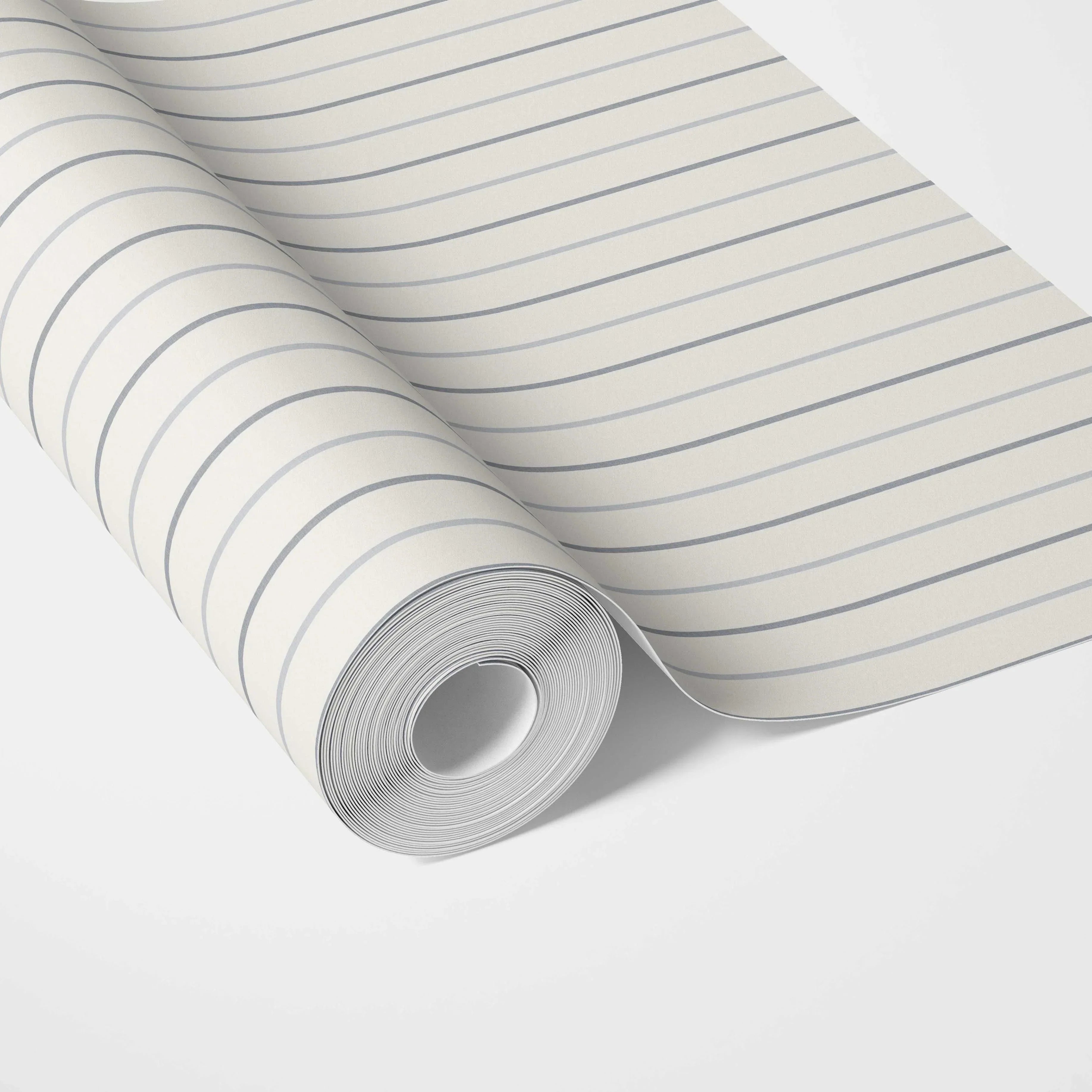 Neutral Geometric Striped Traditional Wallpaper Sample (Cream/ White/ Grey)