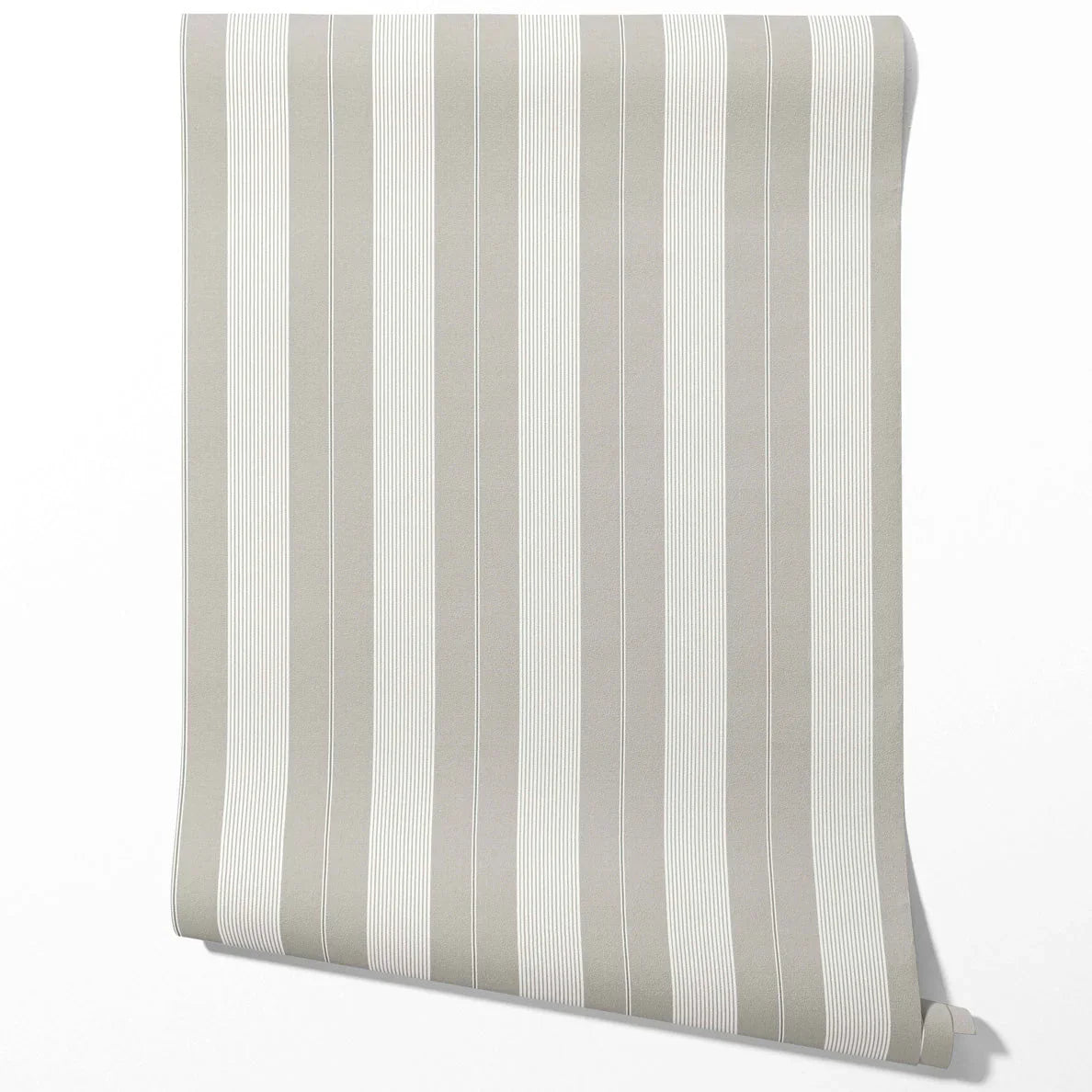 Neutral Geometric Striped Traditional Wallpaper Sample (Grey)