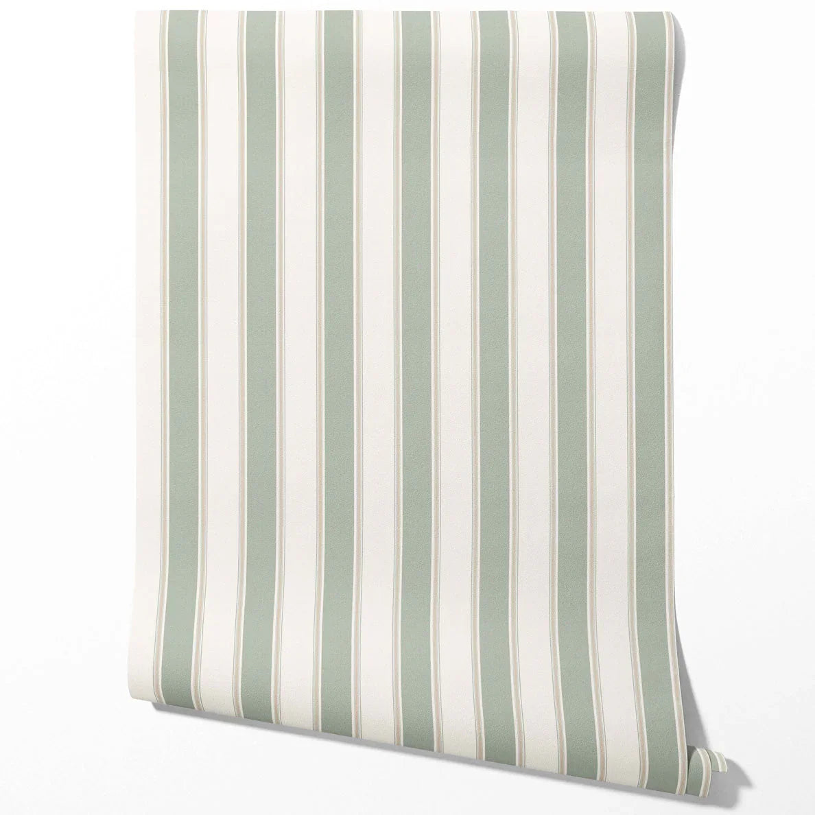 Geometric Striped Traditional Wallpaper (Sage Green)