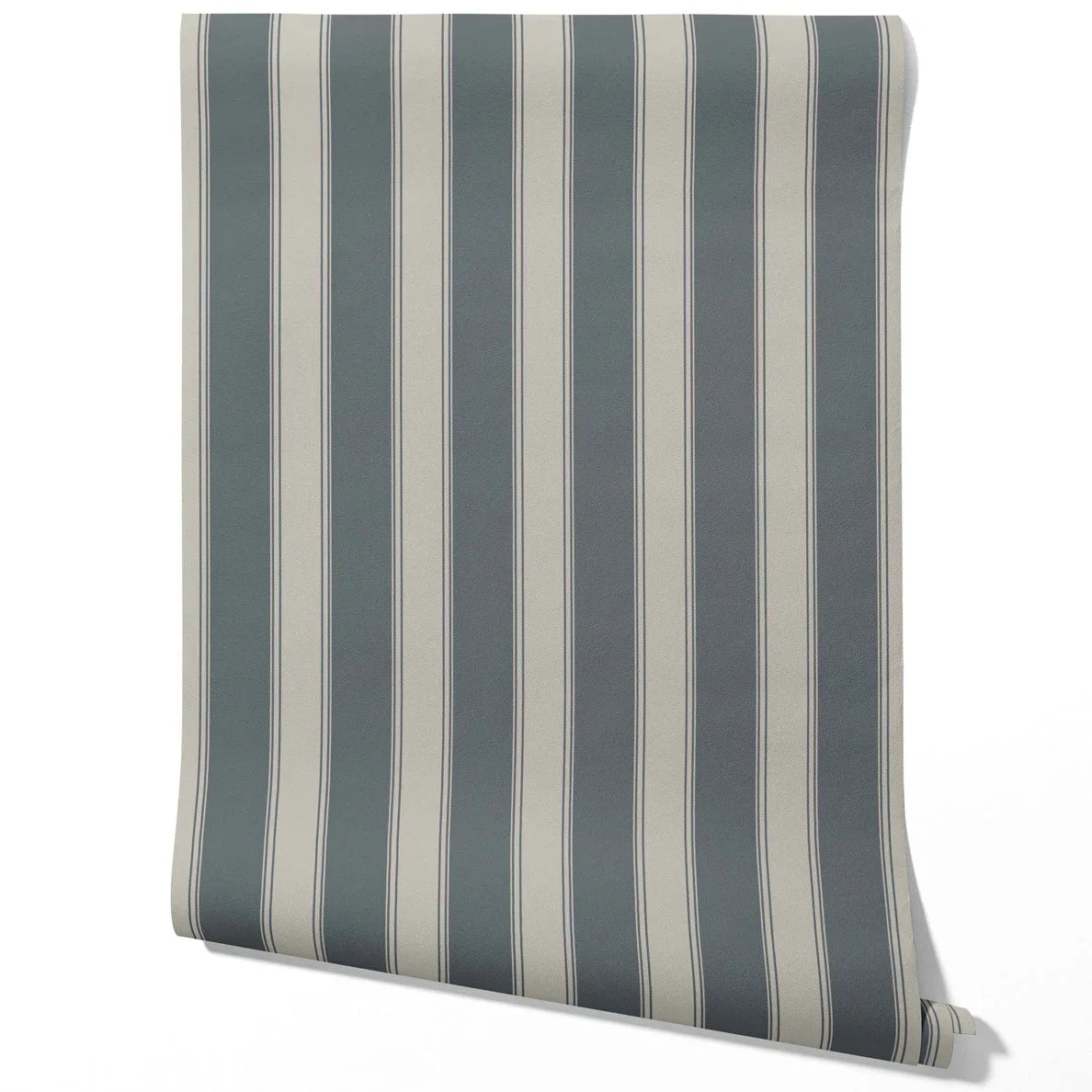 Neutral Geometric Striped Traditional Wallpaper (Slate Grey)