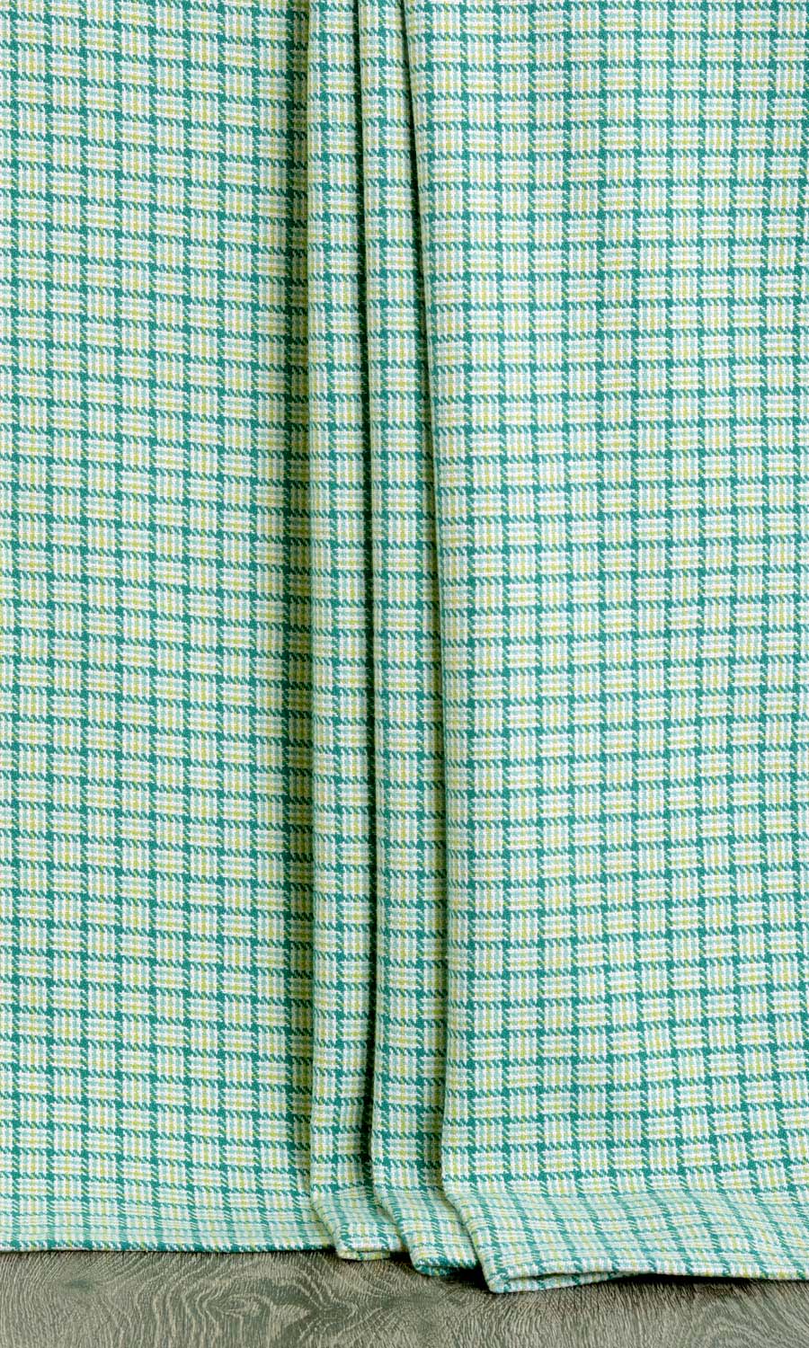 Basketweave Cotton Home Décor Fabric By the Yard (Green/ Blue)