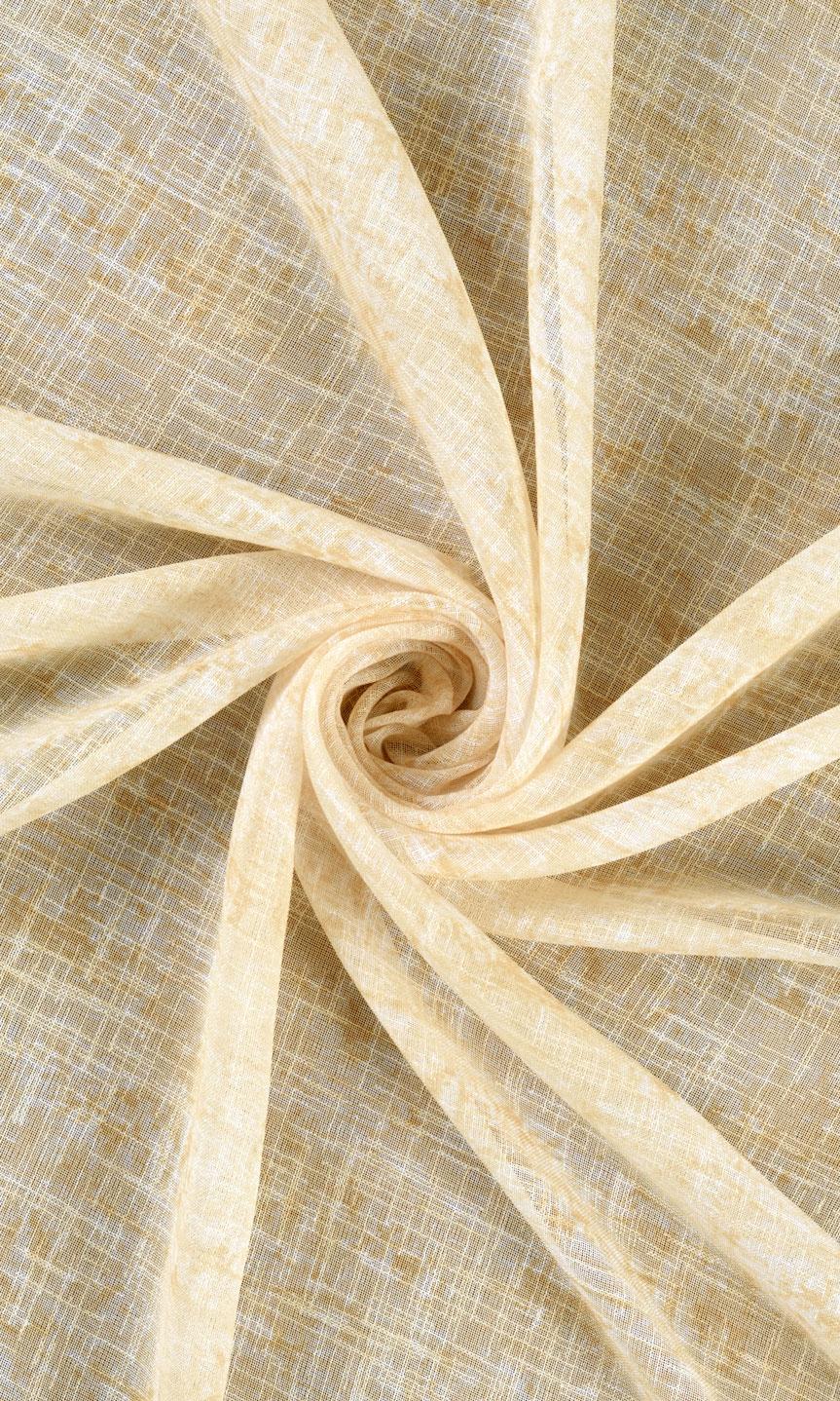 Textured Sheer Window Treatments Fabric By the Yard (Honey Yellow/ Pale Orange)