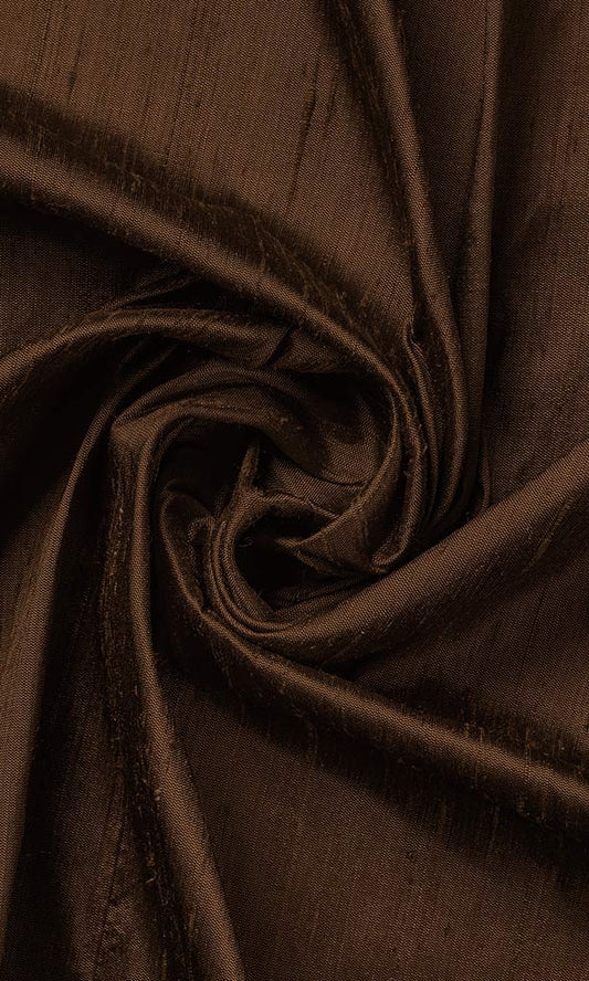 Dupioni Silk Home Décor Fabric By the Yard (Brown)