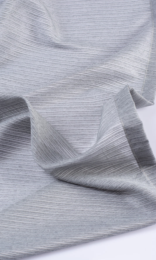 Striped Sheer Home Décor Fabric By the Yard (Silver Grey)