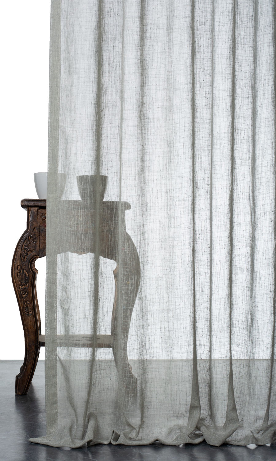 Textured Sheer Window Treatments Fabric Sample (Dove Grey)