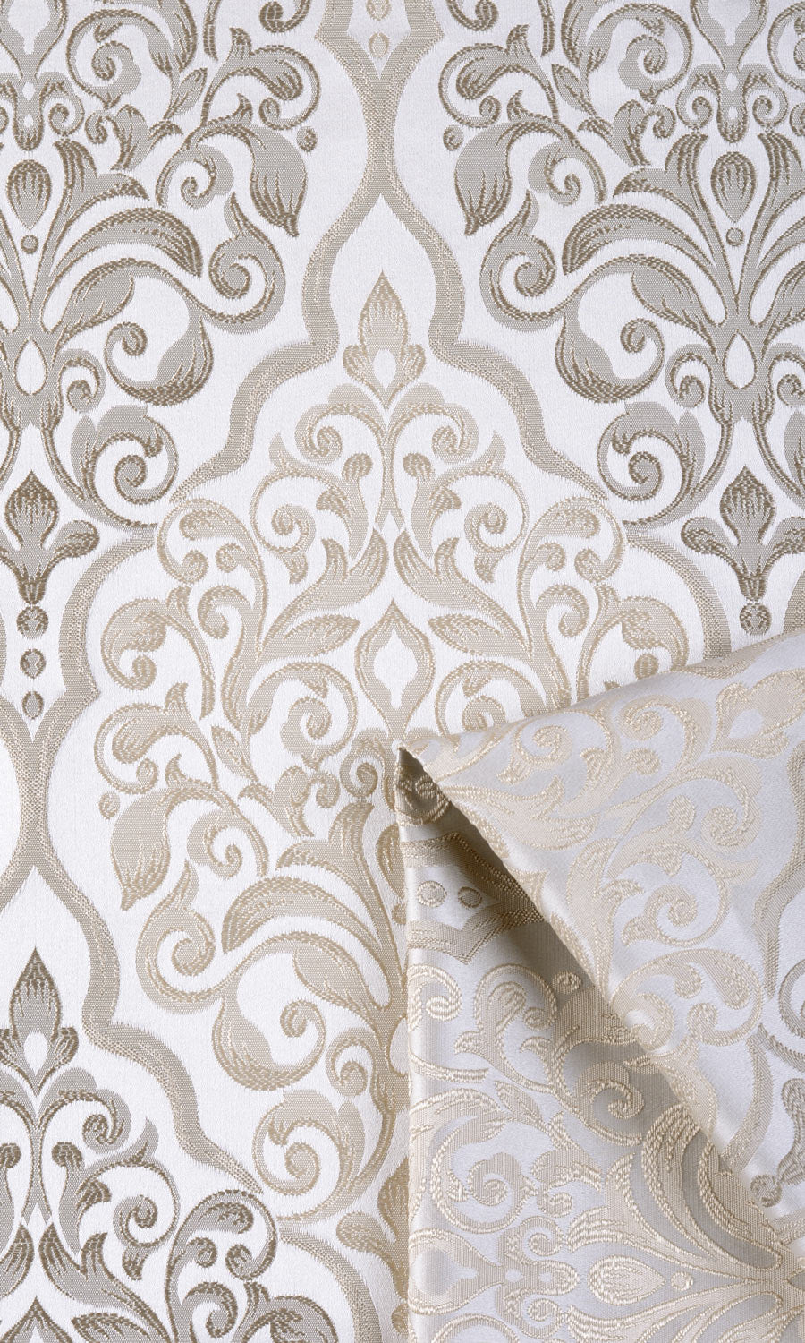 Damask Fabric Material By the Yard (Beige)
