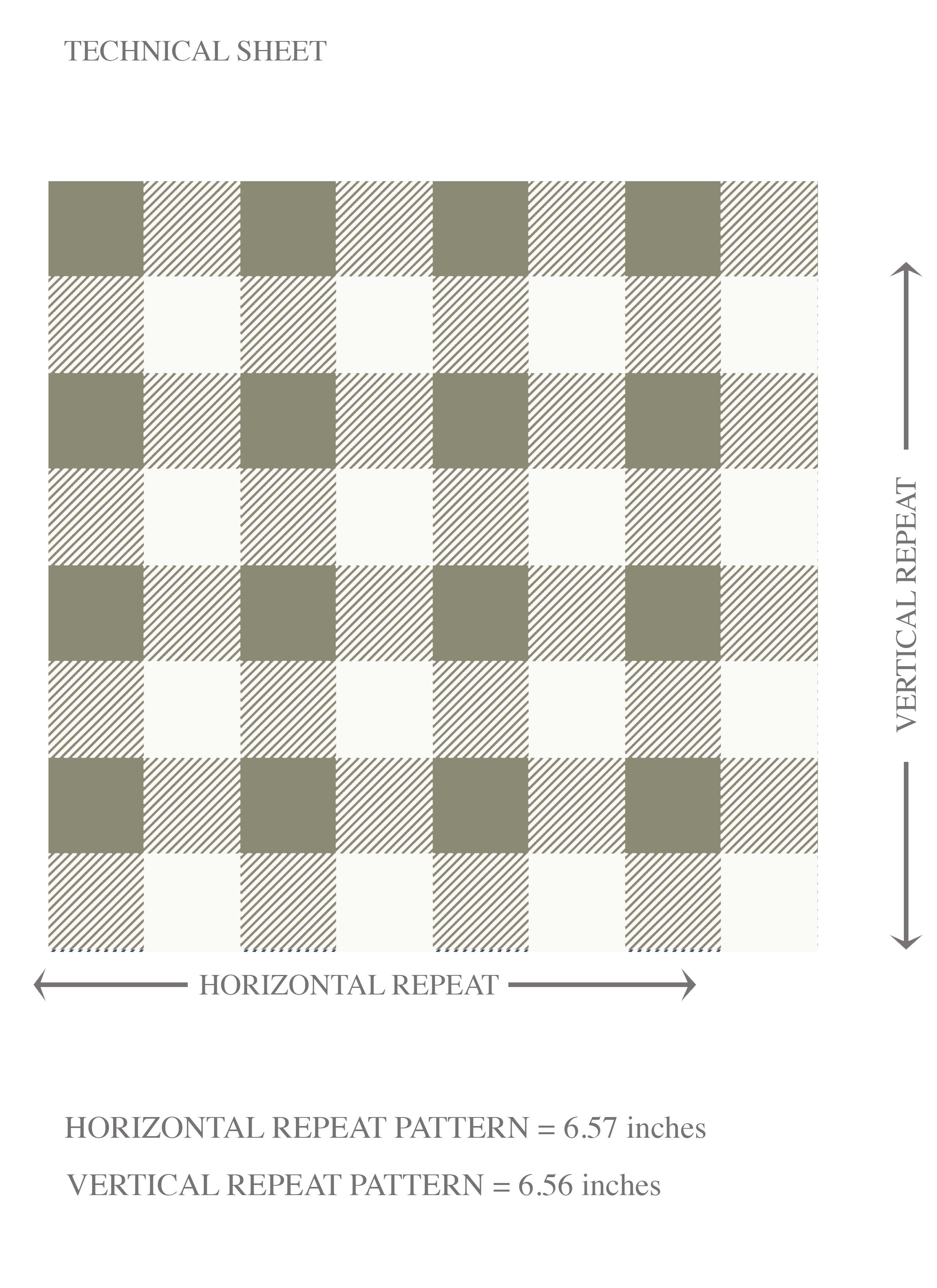 Gingham Checkered Kids Room Wallpaper (Olive Green)