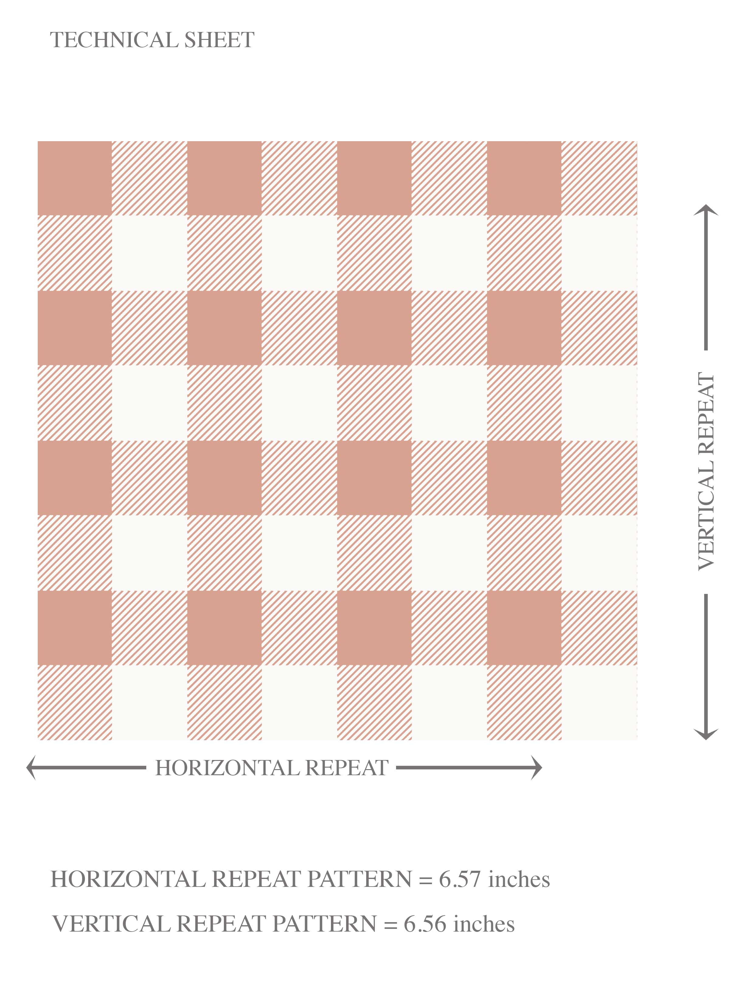 Gingham Checkered Kids Room Wallpaper (Blush Pink)