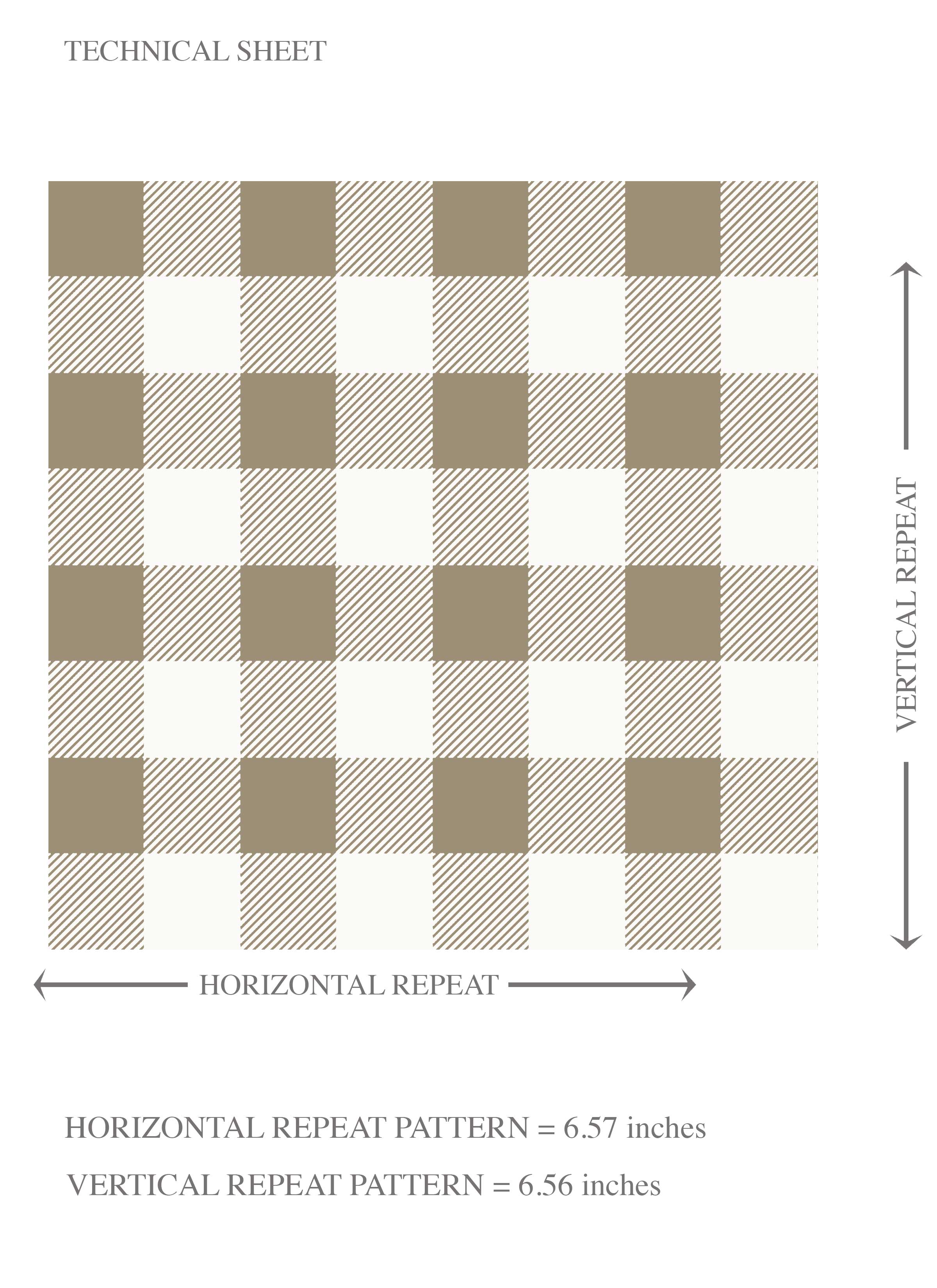 Neutral Gingham Checkered Kids Room Wallpaper (Brown)