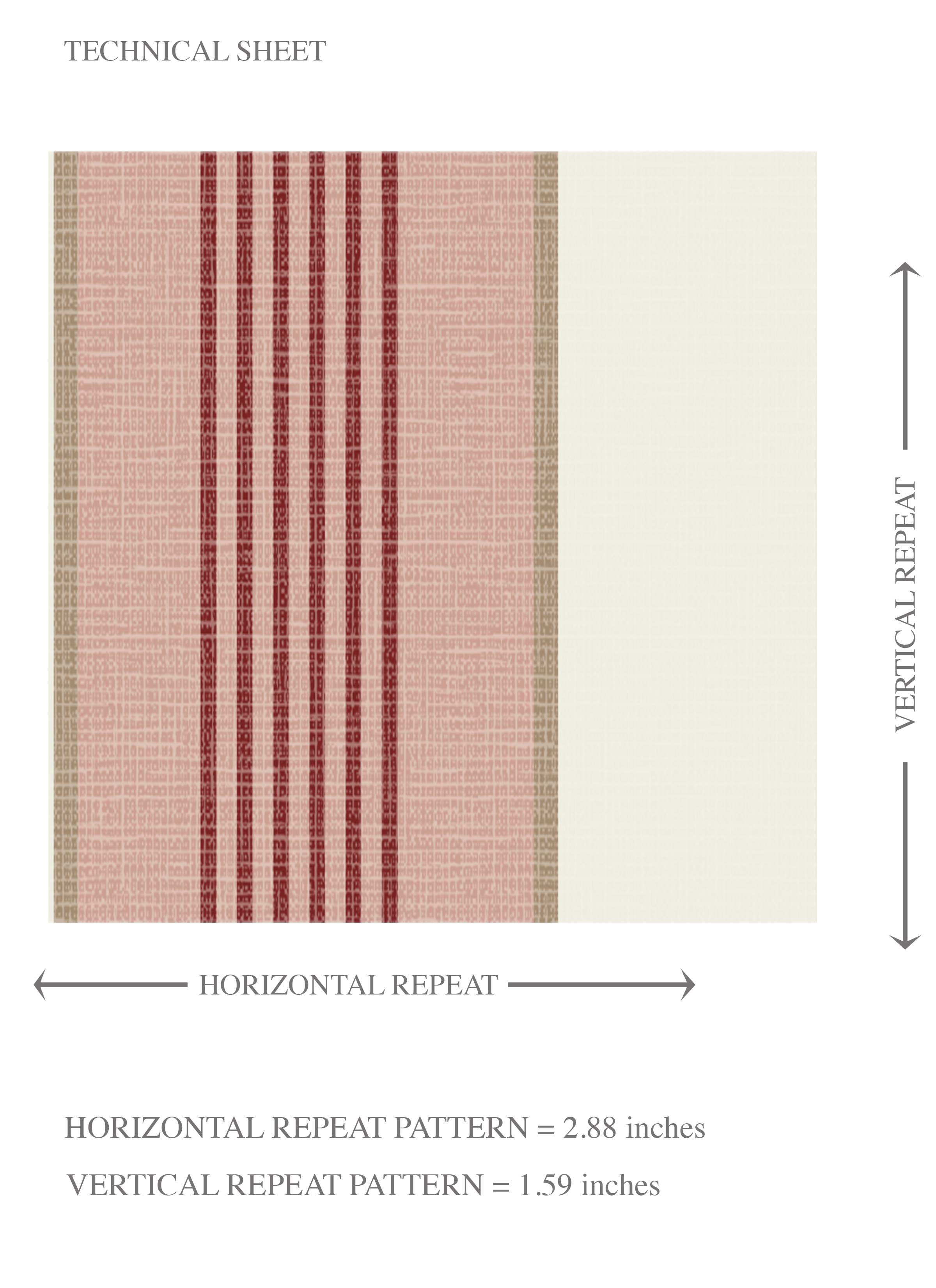 Geometric Striped Kids Room Wallpaper Sample (Brick Red/ Dusty Pink)