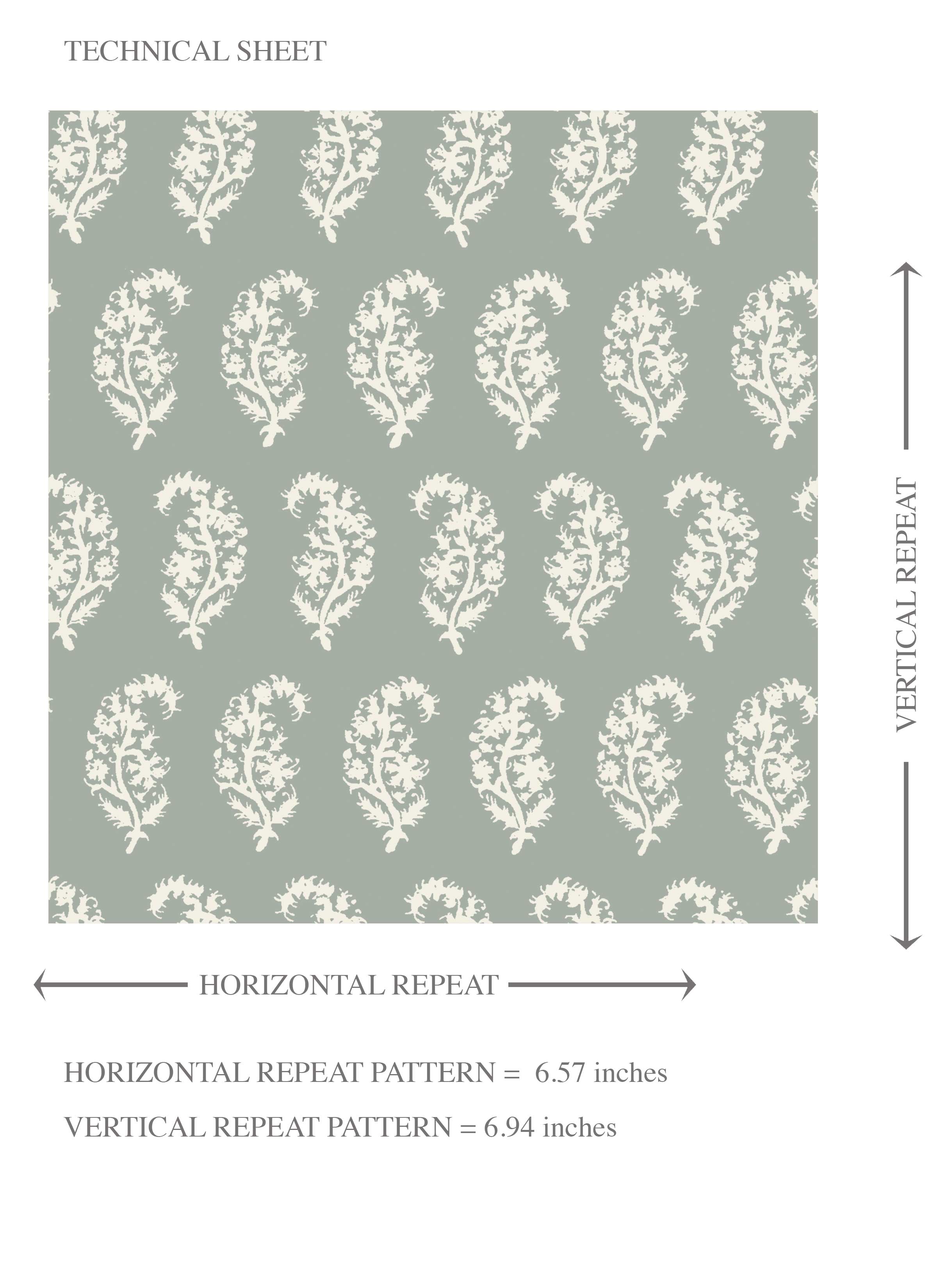 Small Paisley Floral Patterned Print Kids Room Wallpaper (Green/ White)