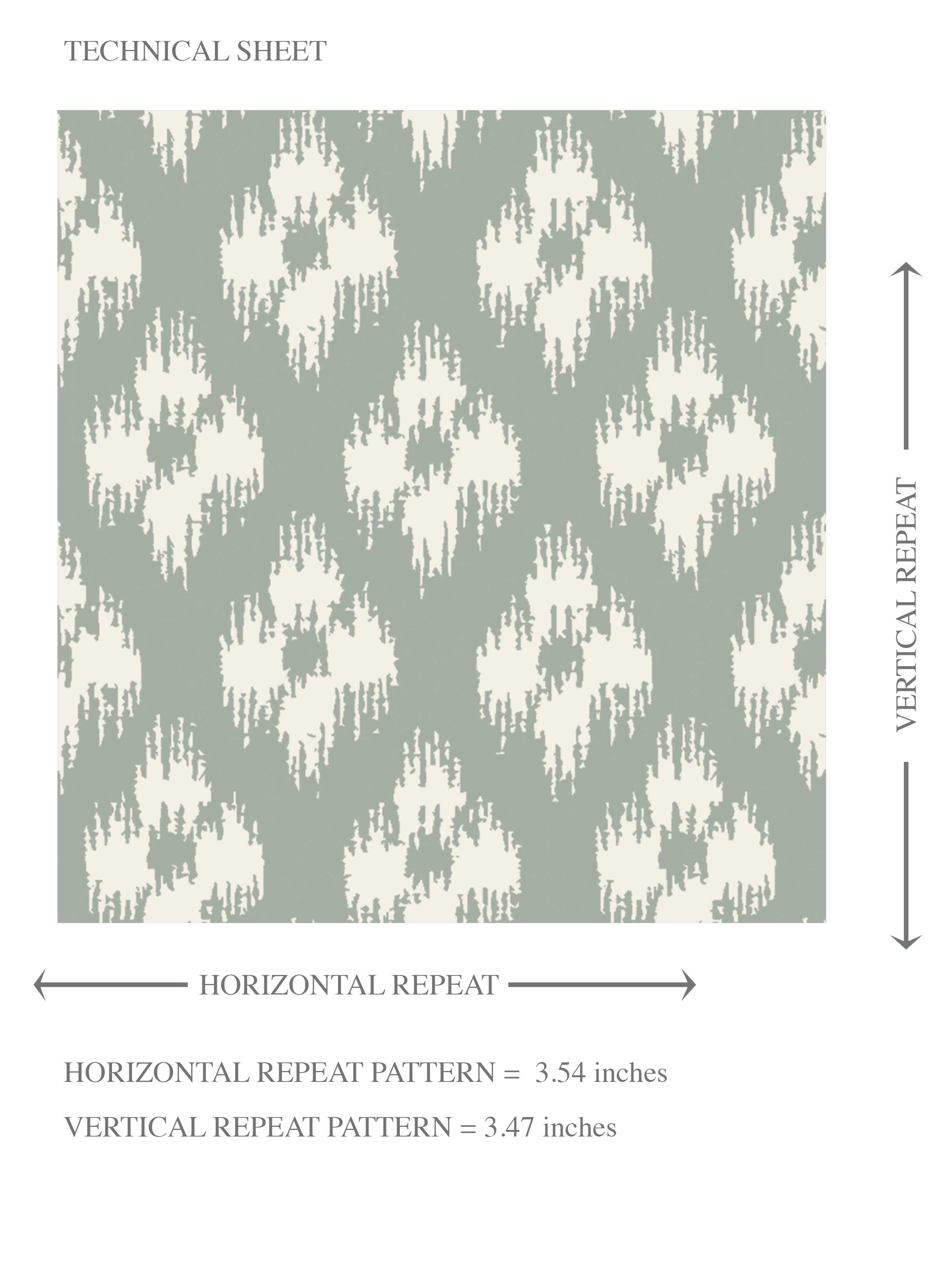Small Geometric Ikat-Style Floral Block Print Kids Room Wallpaper Sample (Green/ White)