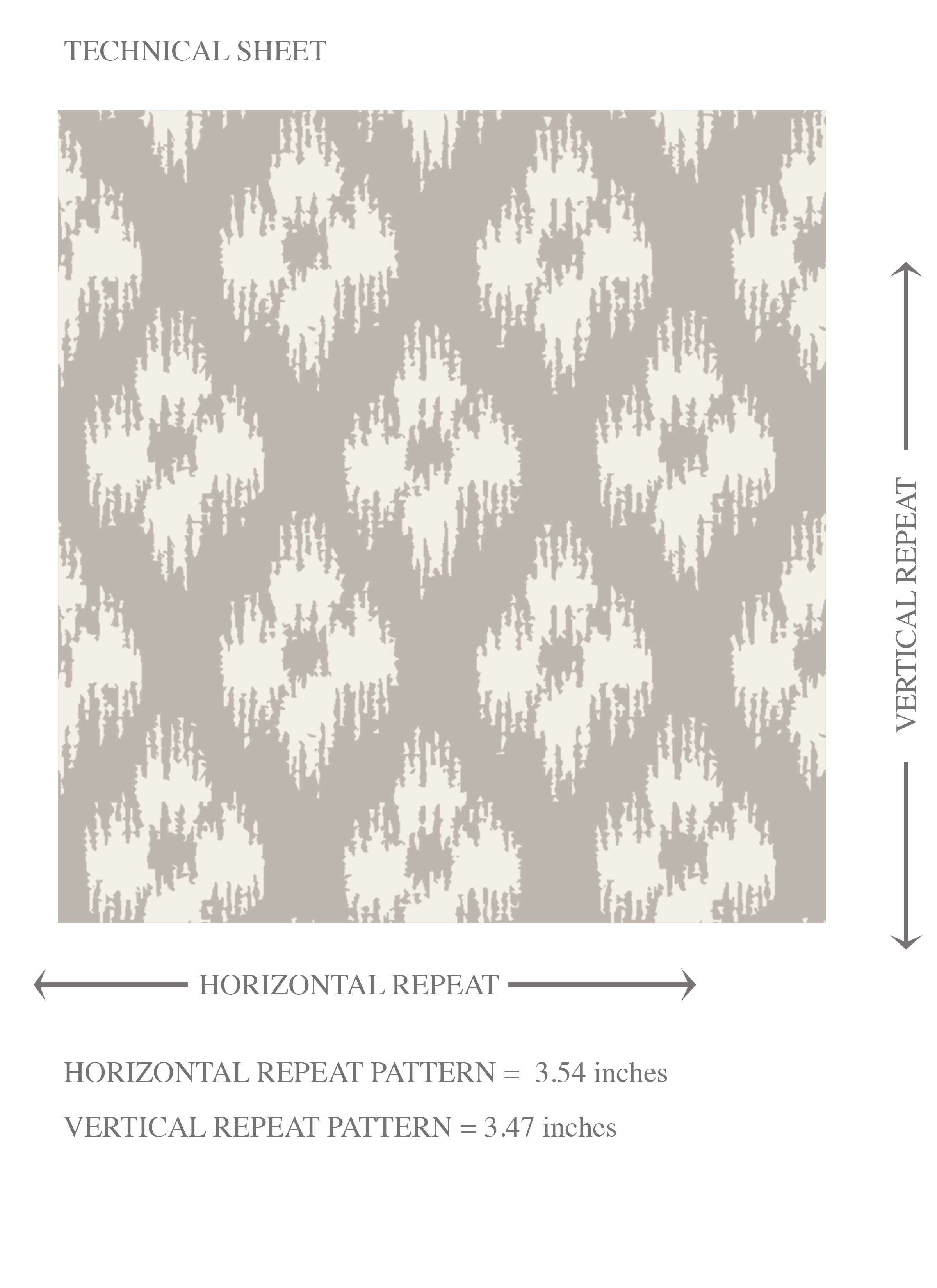 Neutral Small Geometric Ikat-Style Floral Block Print Kids Room Wallpaper Sample (Gray/ White)