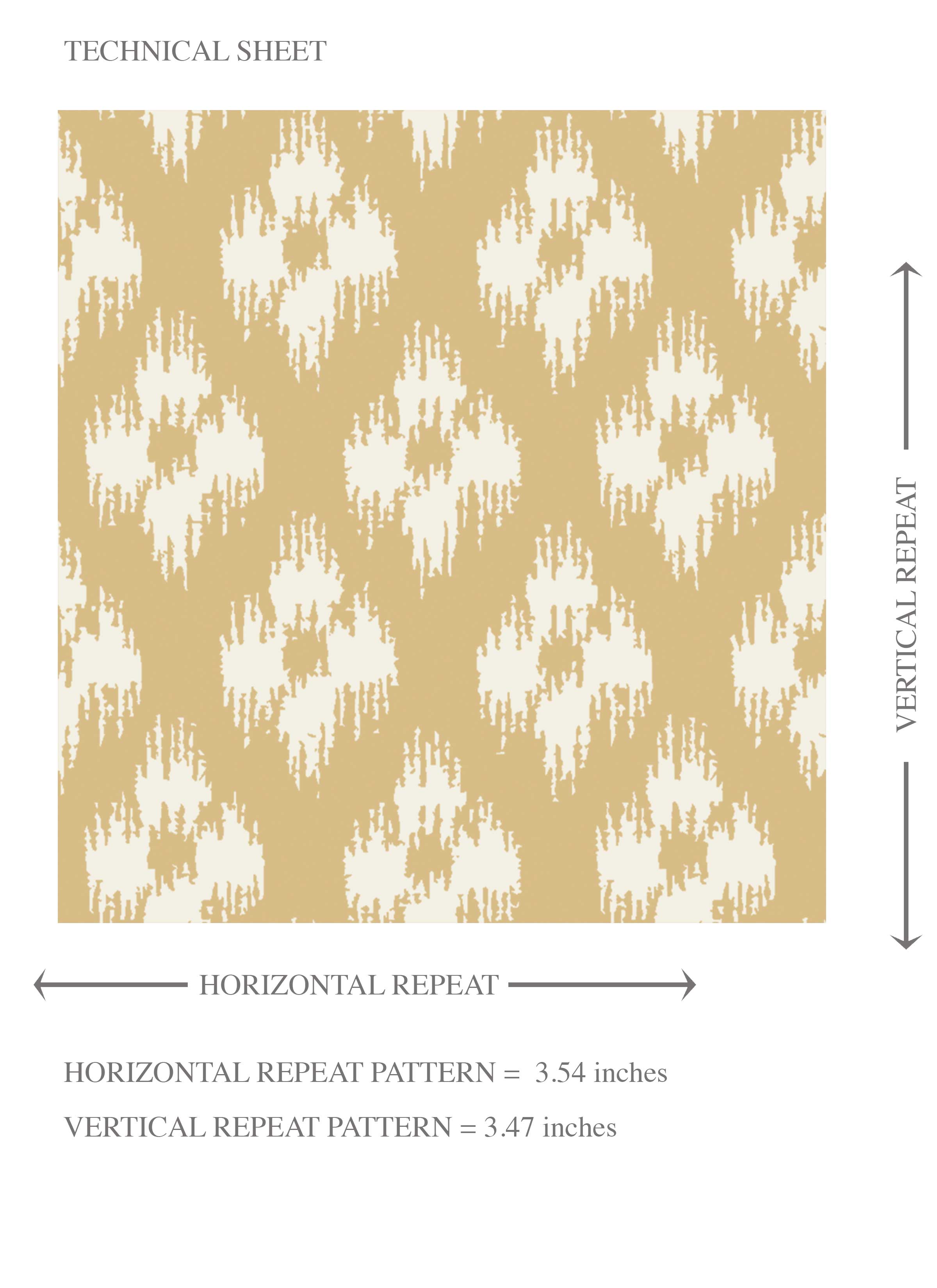 Small Geometric Ikat-Style Floral Block Print Kids Room Wallpaper Sample (Yellow/ White)