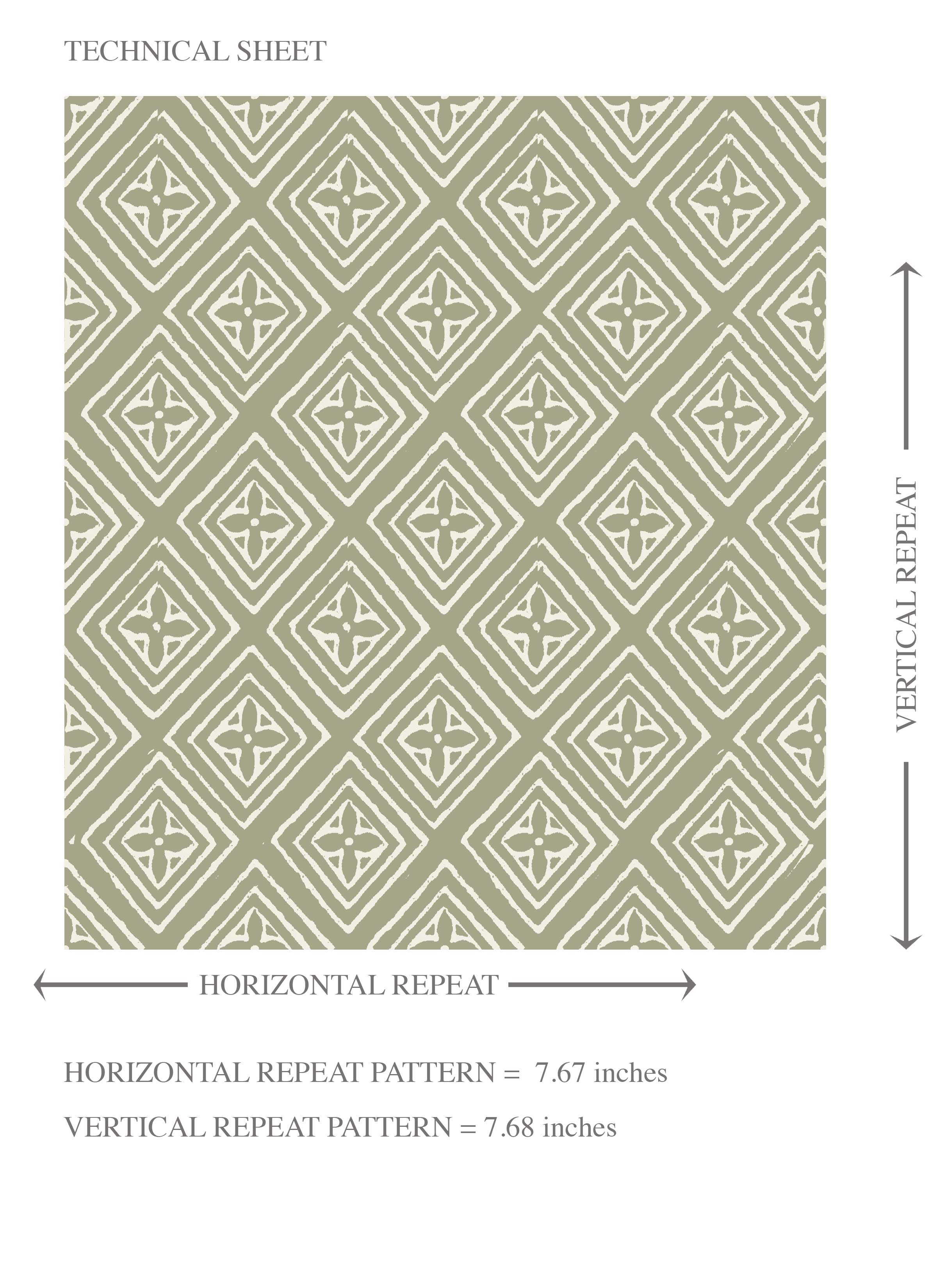 Small Diamond Lattice/ Textured Check Kids Room Wallpaper Sample (Olive Green/ White)