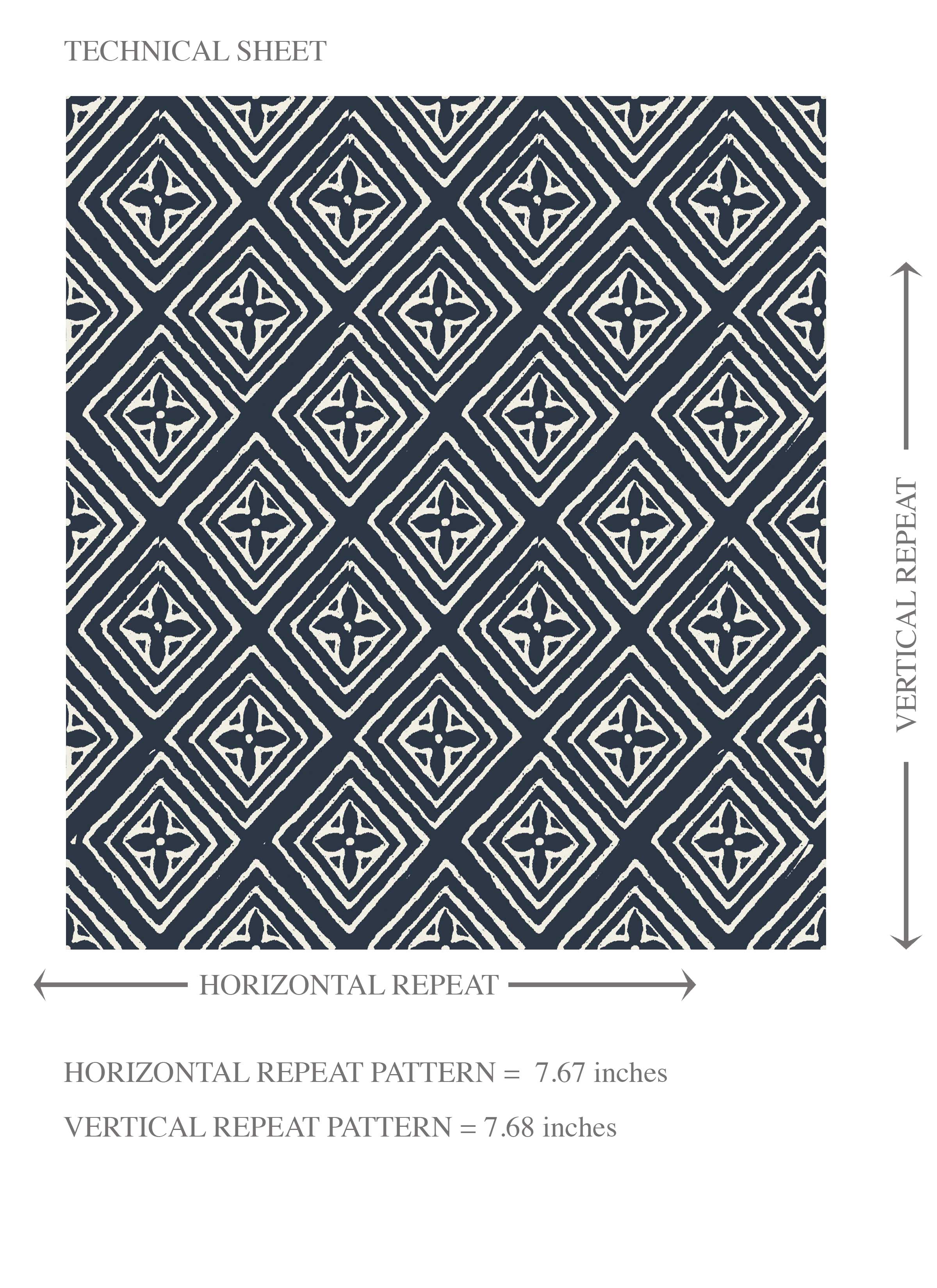 Small Diamond Lattice/ Textured Check Kids Room Wallpaper Sample (Midnight Blue/ White)