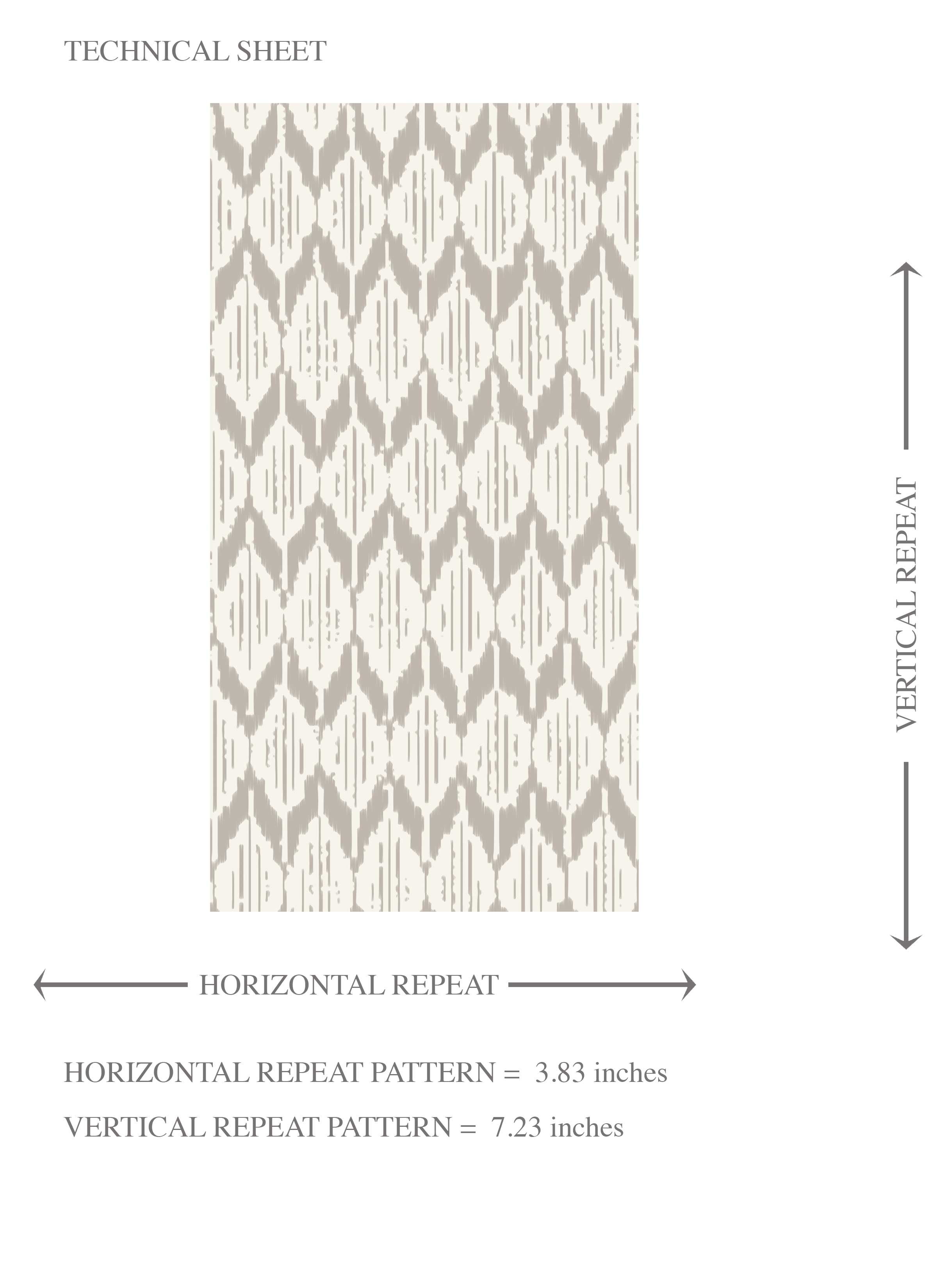 Neutral Ikat Striped Kids Room Wallpaper (Gray/ Greige/ White)