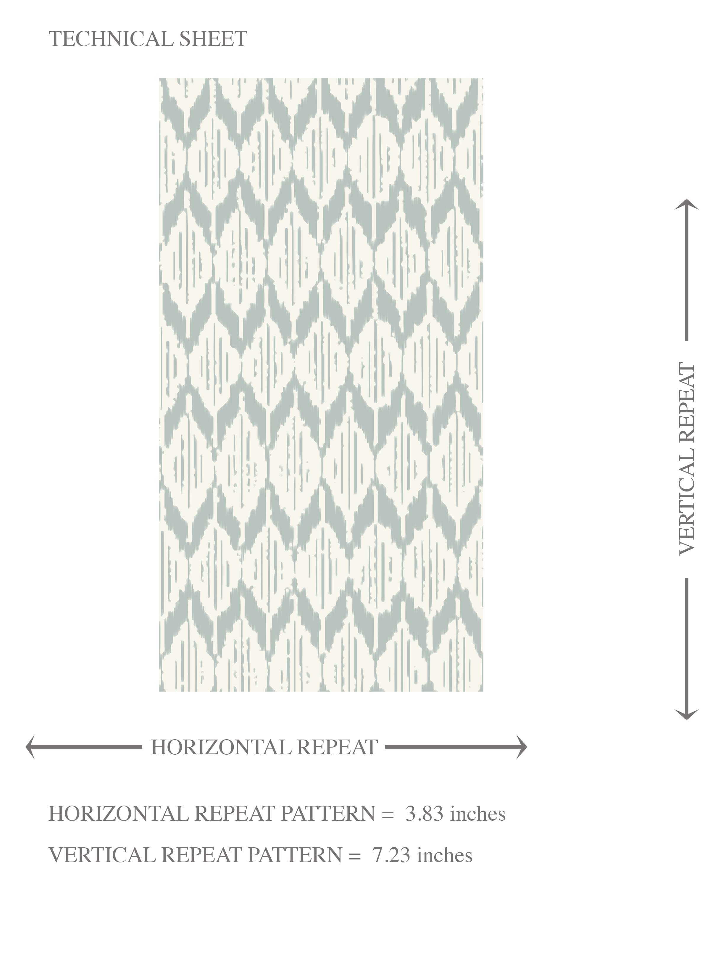 Neutral Ikat Striped Kids Room Wallpaper (Light Gray- Blue/ White)