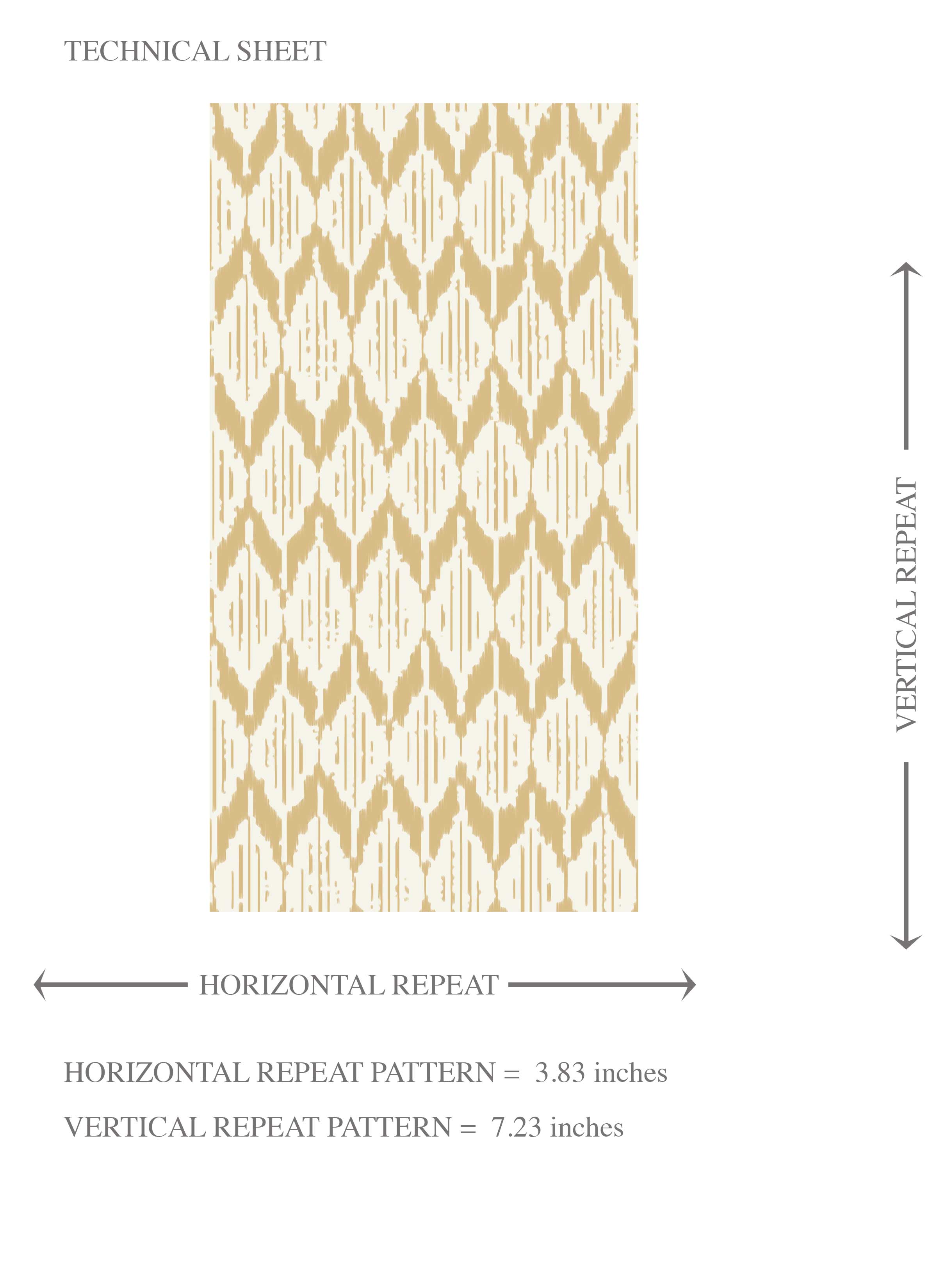 Geometric Ikat Striped Kids Room Wallpaper Sample (Yellow/ White)
