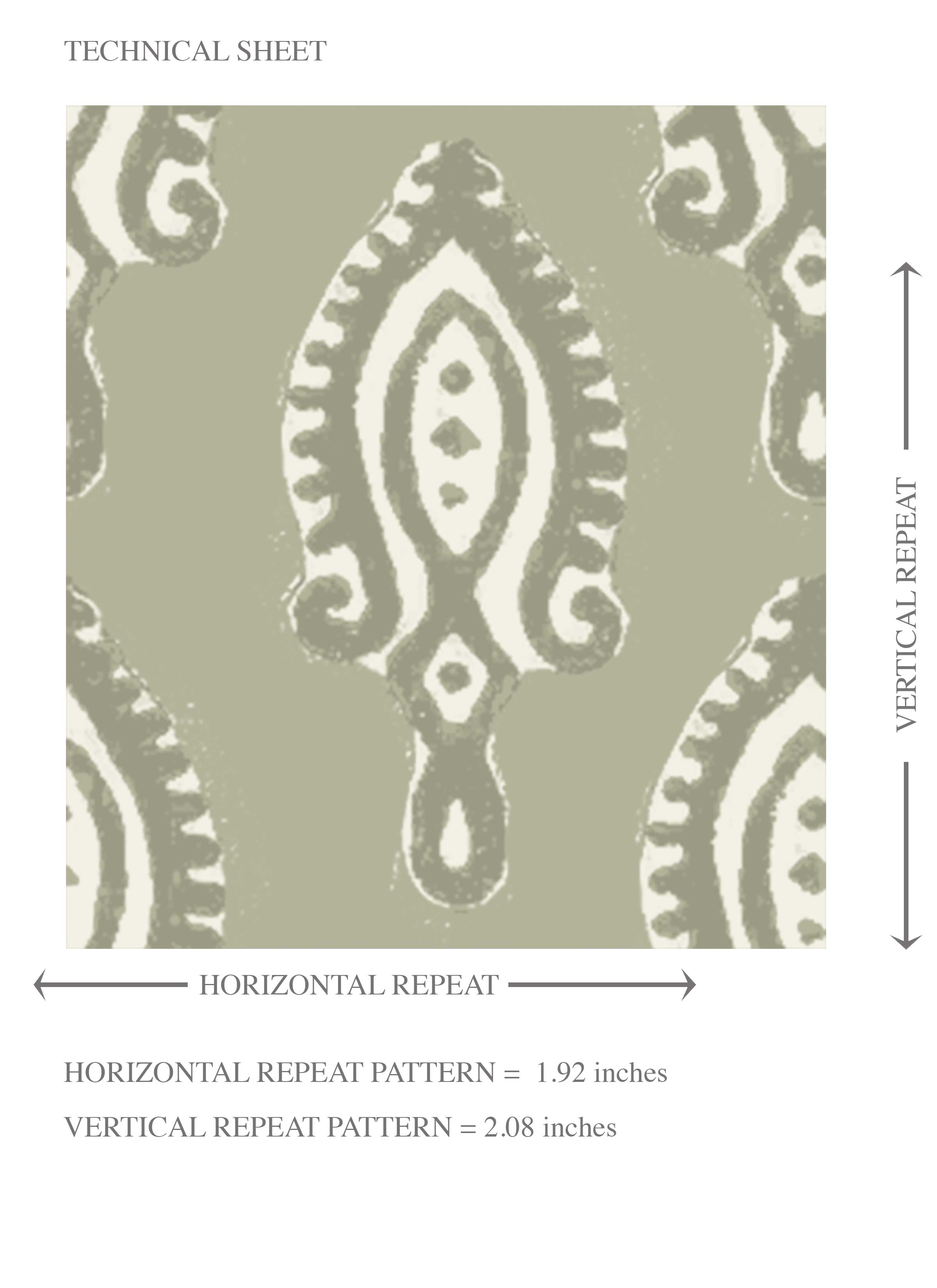 Textured Teardrop/ Paisley Block Print Kids Room Wallpaper Sample (Olive Green/ White)