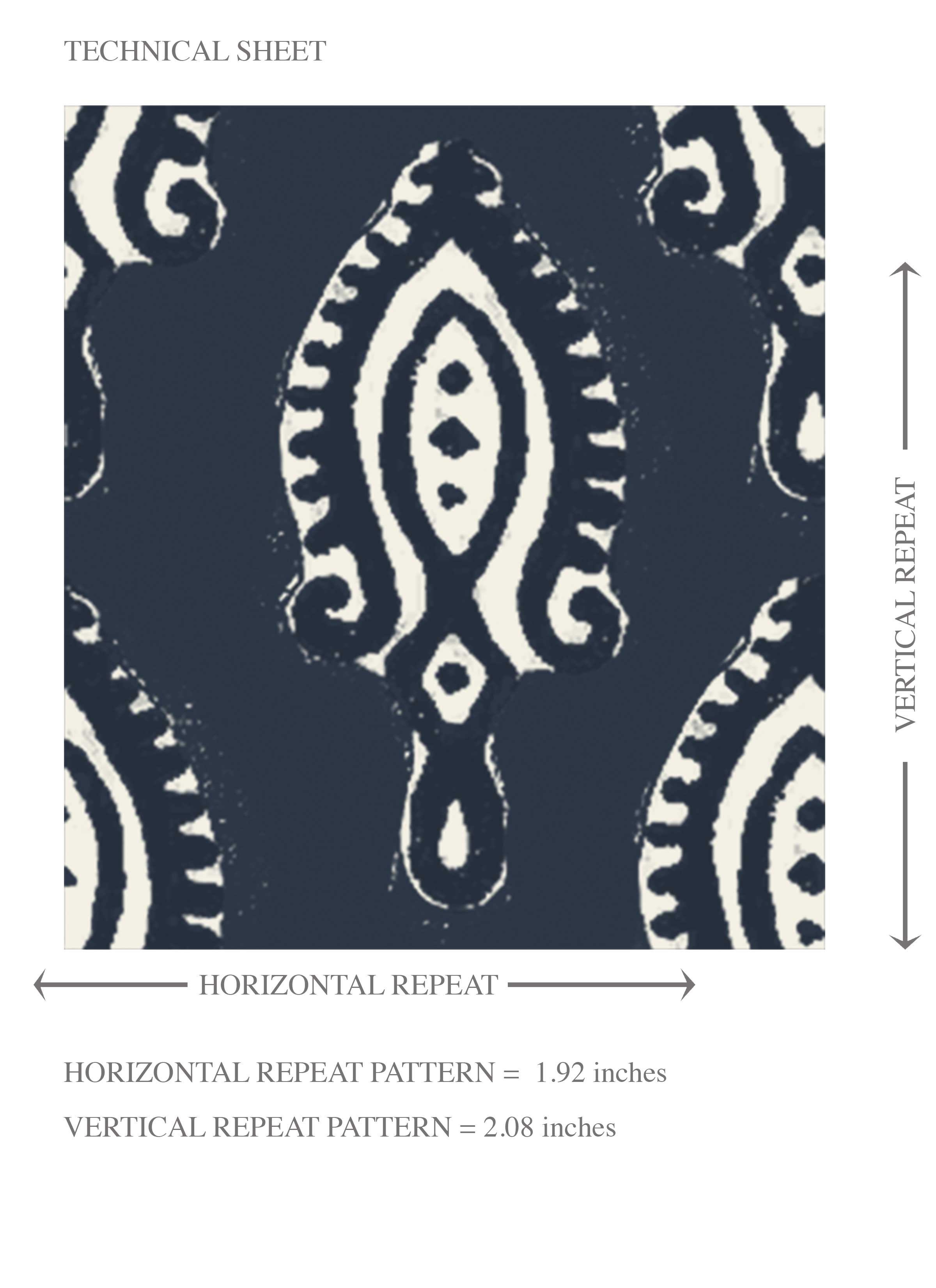 Textured Teardrop/ Paisley Block Print Kids Room Wallpaper Sample (Navy Blue/ White)