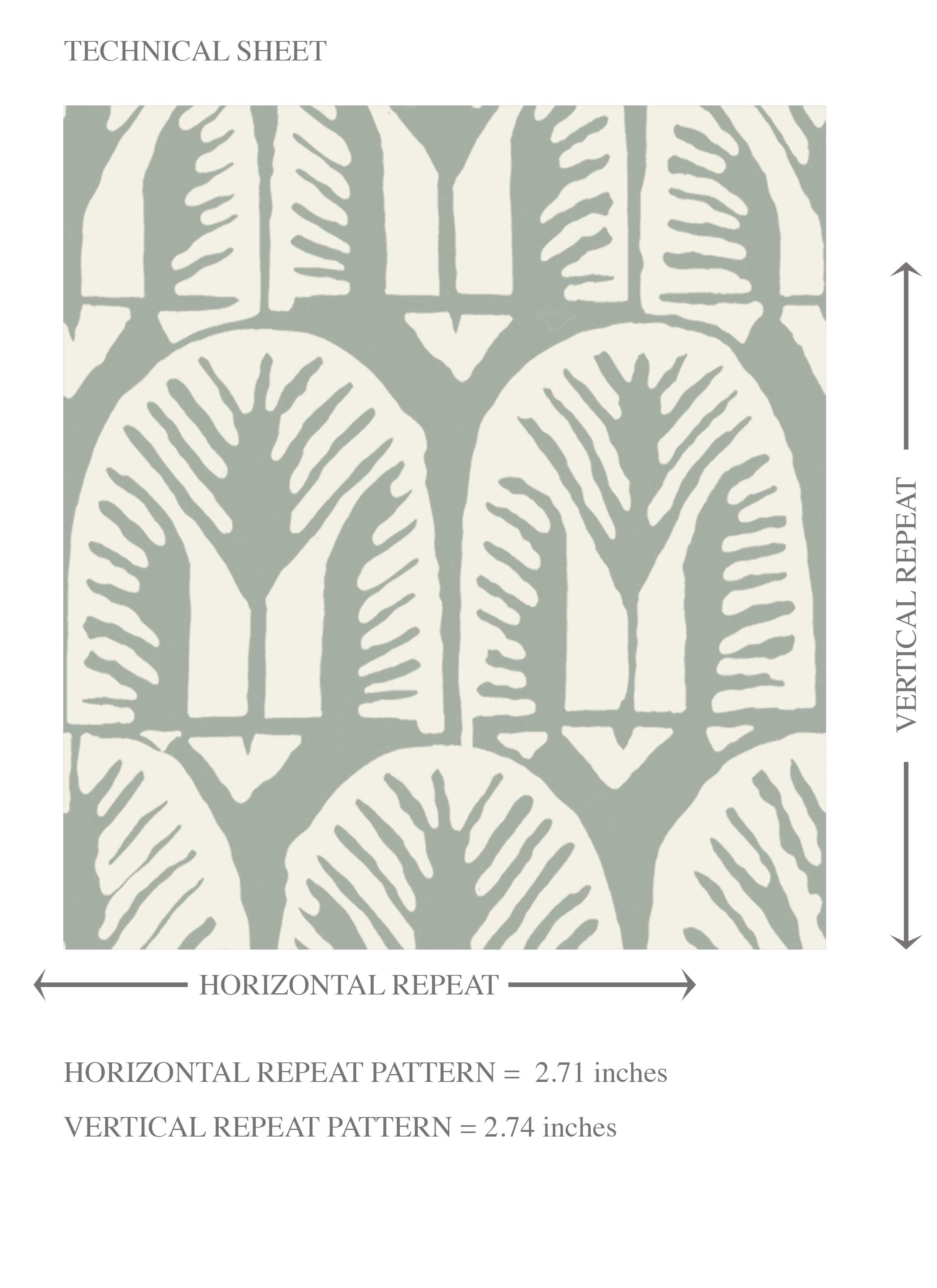Geometric Scallops Floral Kids Room Wallpaper Sample (Green-Gray/ White)