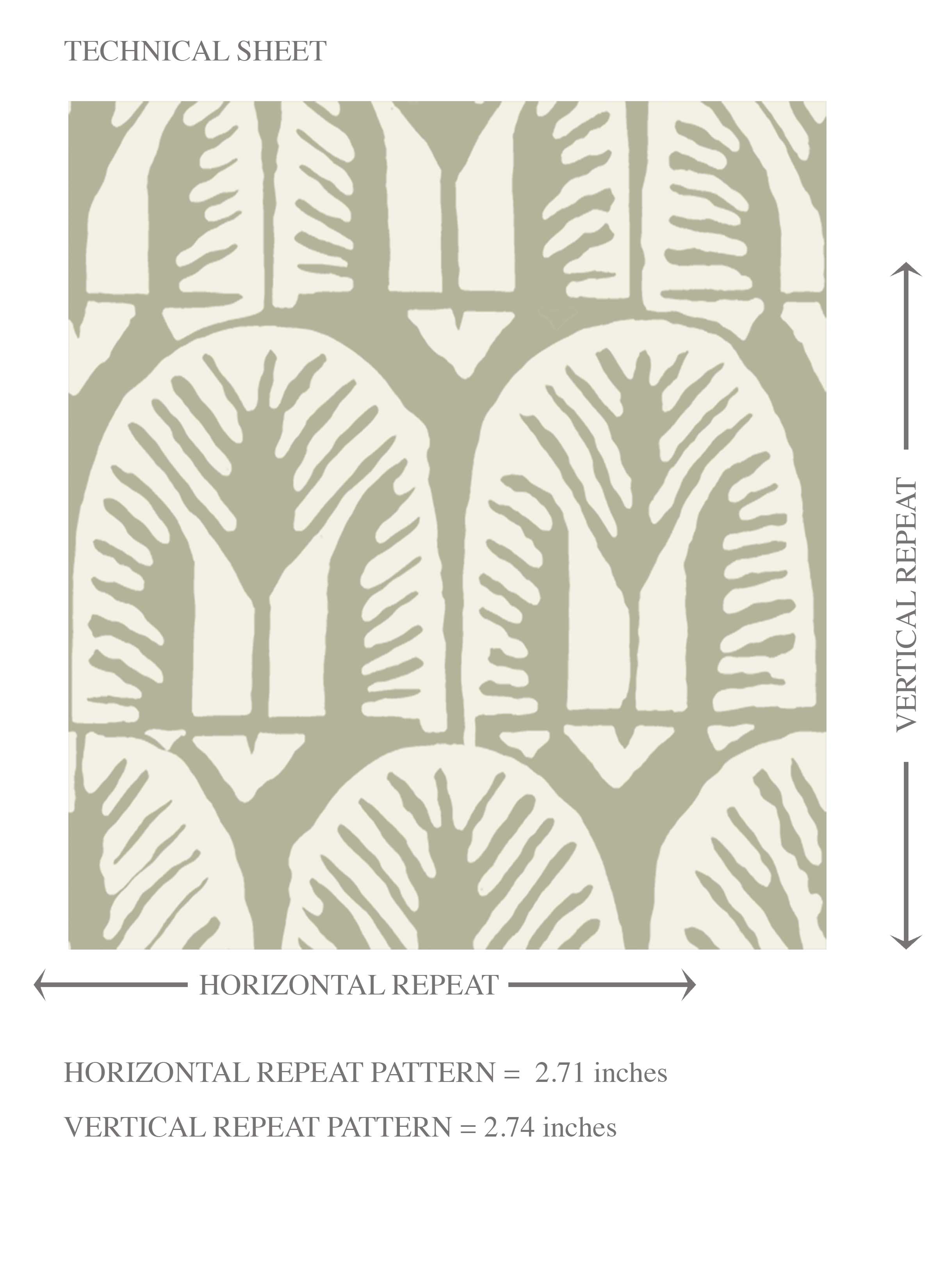 Geometric Scallops Floral Kids Room Wallpaper (Olive Green/ White)