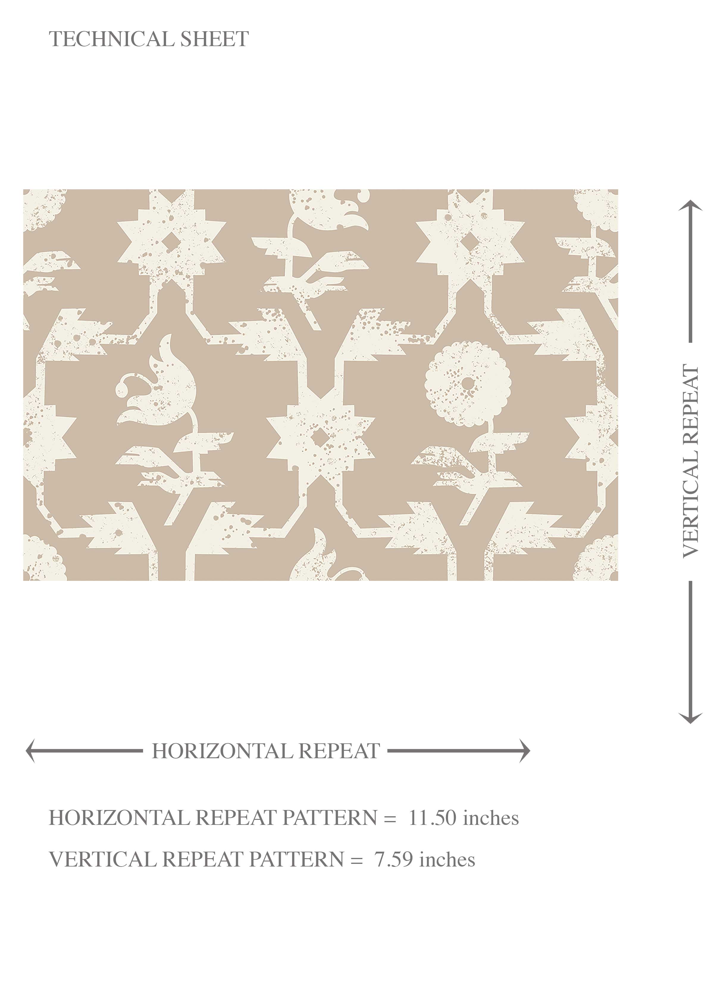 Neutral Toned Modern Floral/ Botanical Kids Room Wallpaper Sample (Beige/ White)
