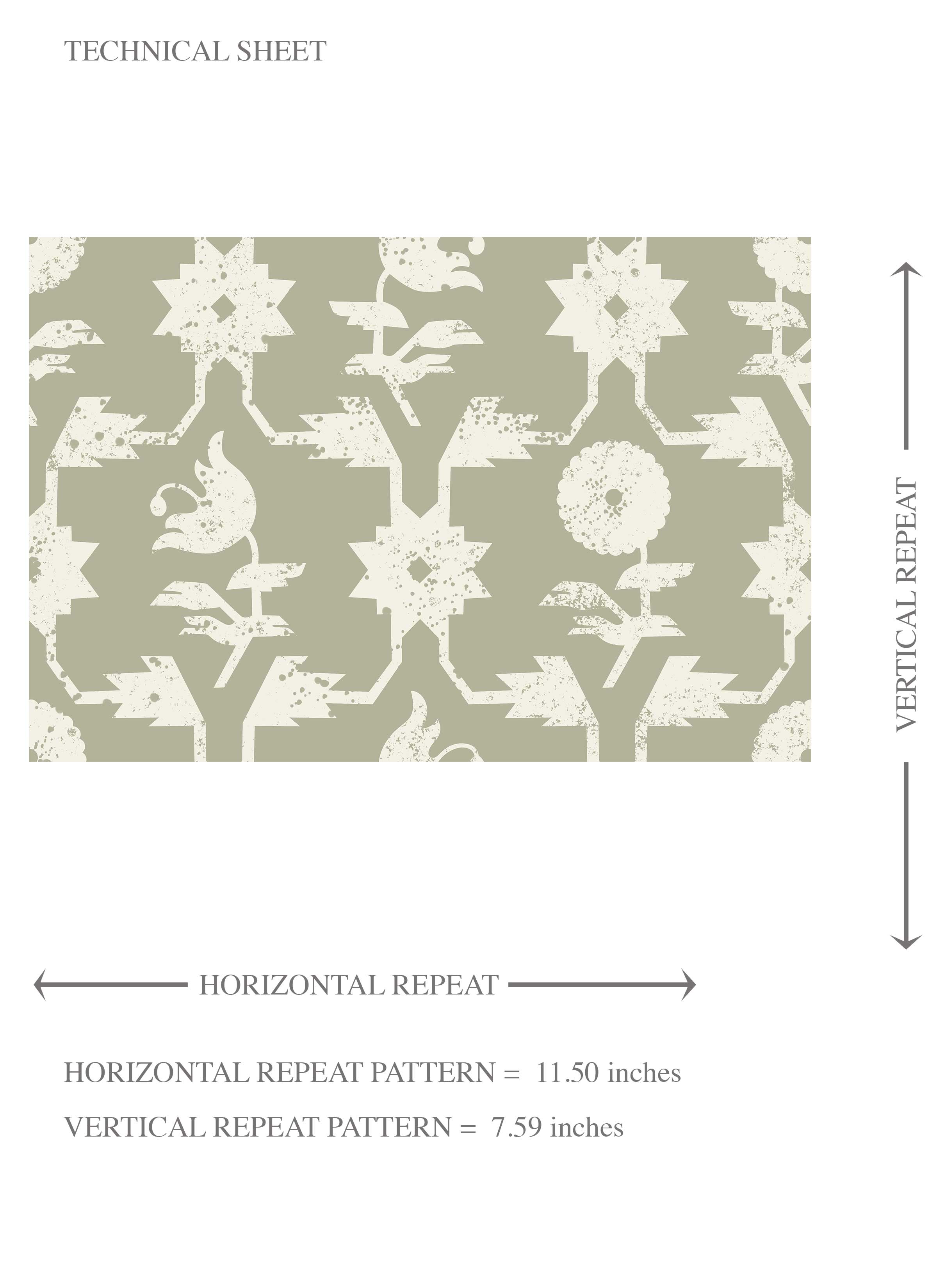 Modern Floral Botanical Kids Room Wallpaper Sample (Khaki Green/ White)