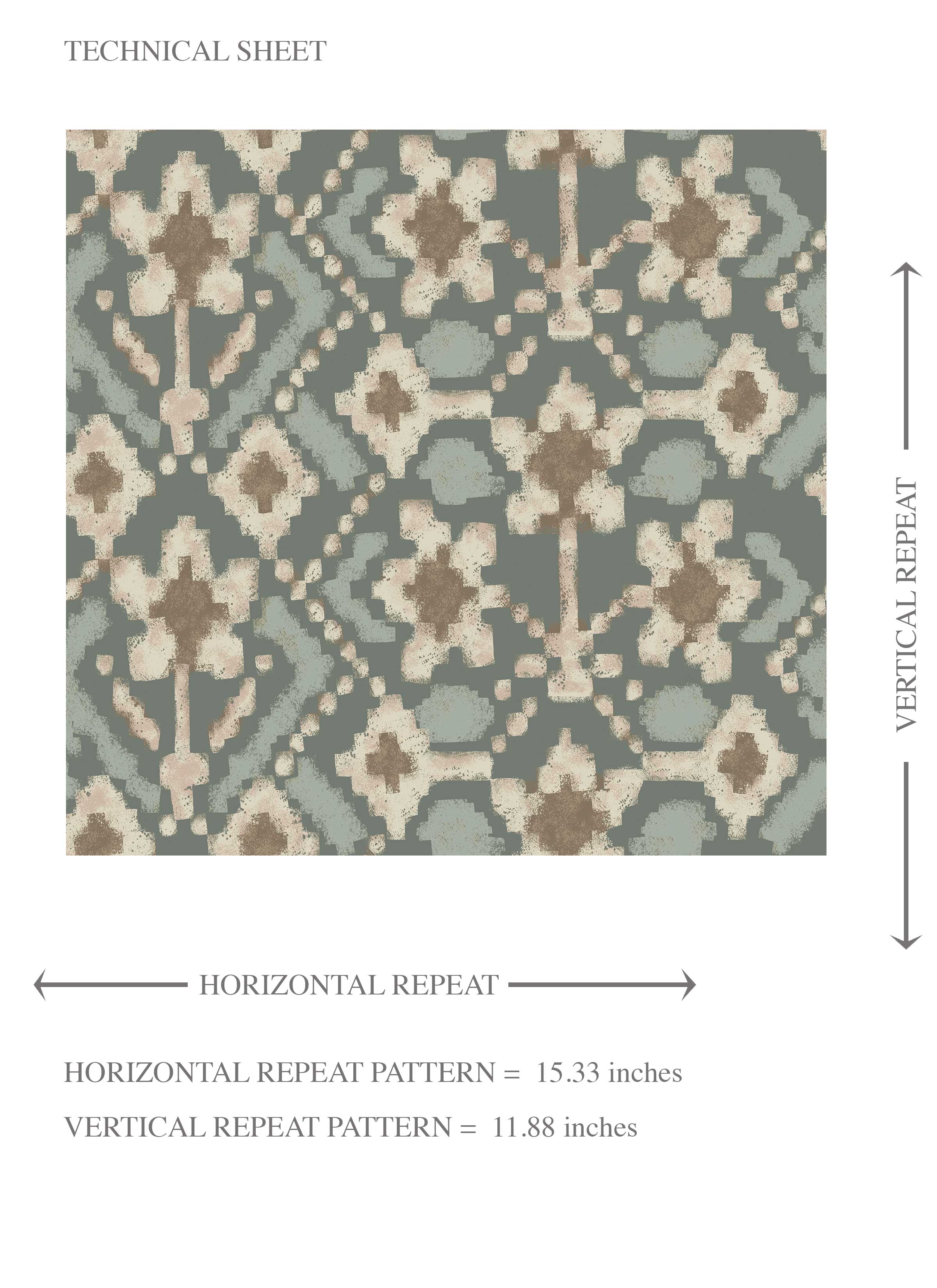 Modern Botanical Floral Kids Room Wallpaper Sample (Forest Green / Beige)