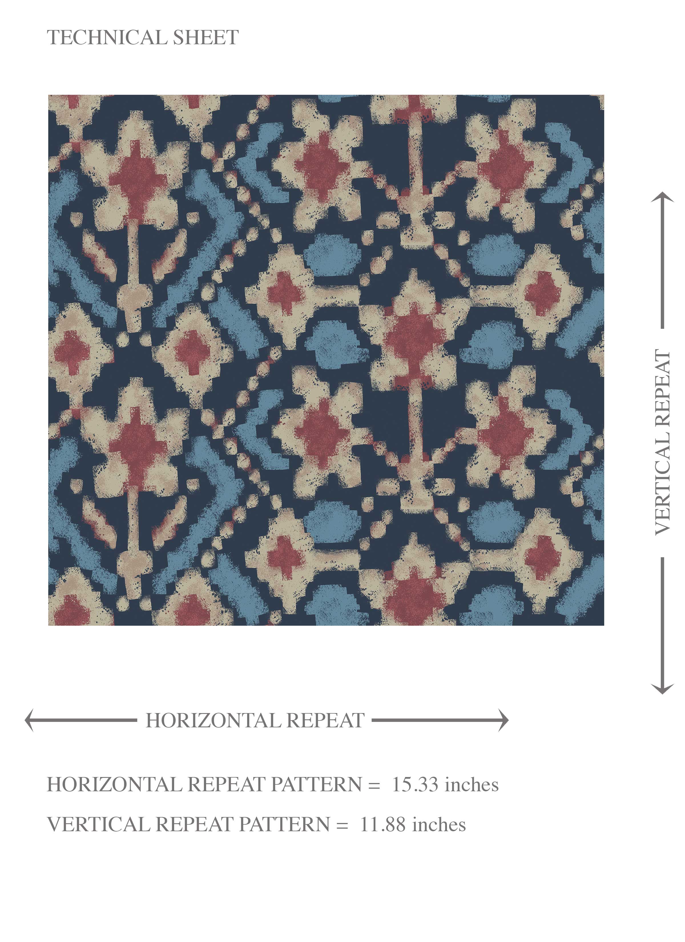 Modern Botanical Floral Kids Room Wallpaper (Navy Blue/ Pink/ Beige)