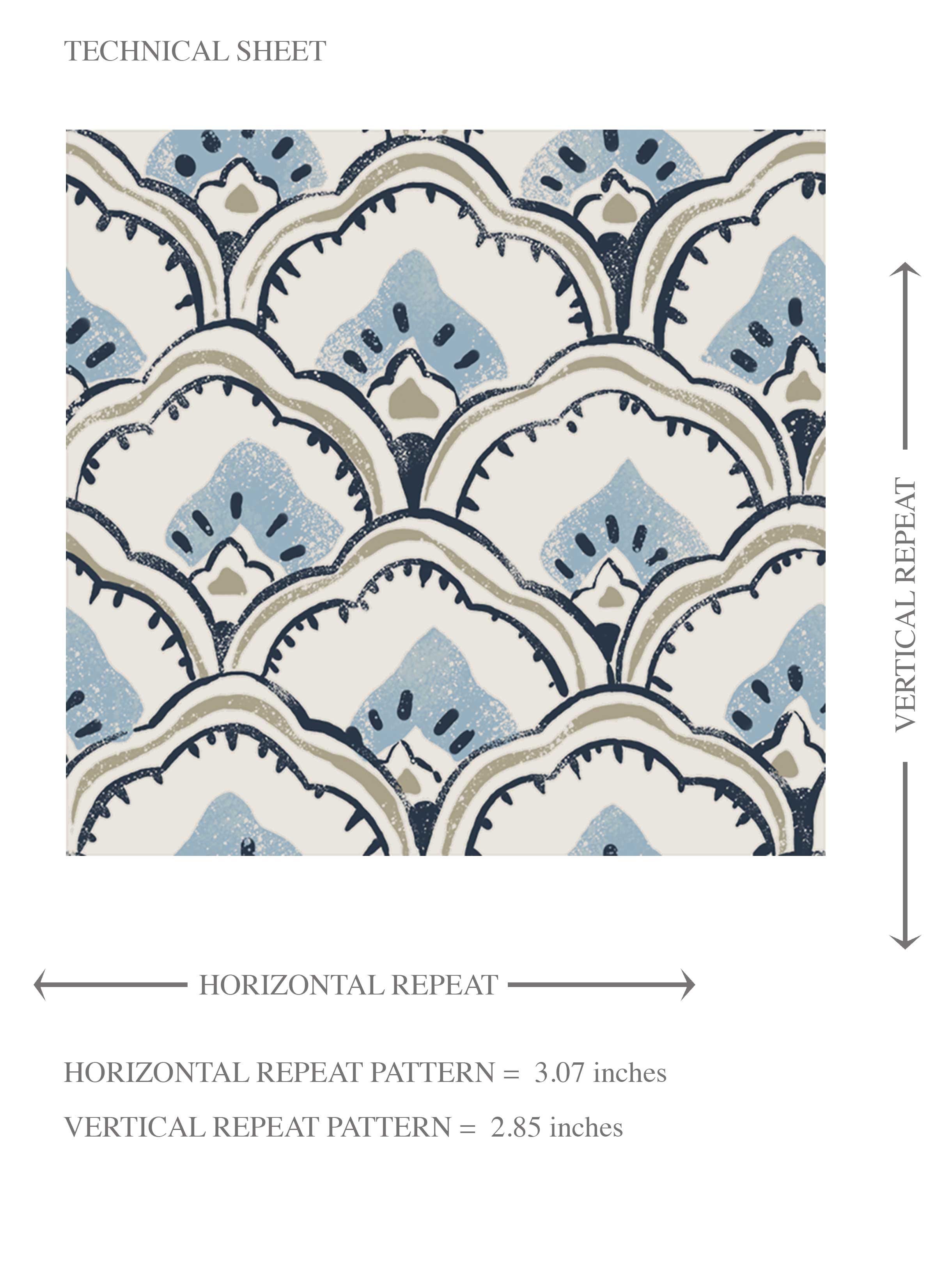 Small-Scale Floral Lattice Kids Room Wallpaper Sample (Blue/ Gray/ White)