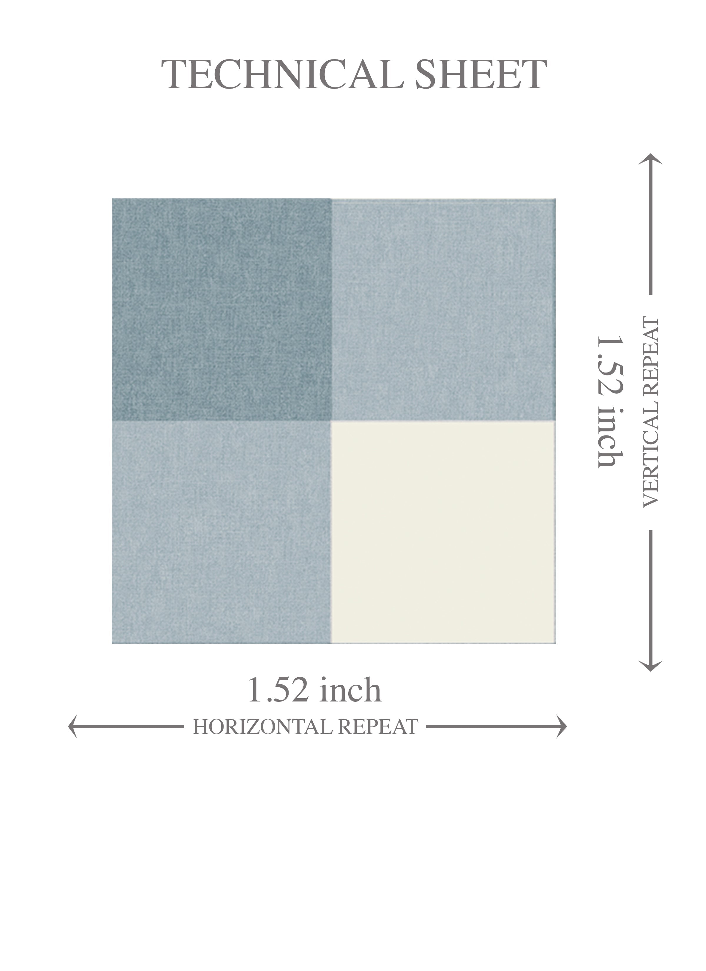 Geometric Gingham Checkered Kids Room Wallpaper (Blue)