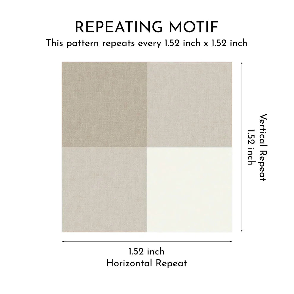 Neutral Geometric Gingham Checkered Kids Room Wallpaper Sample (Oatmeal Beige/ Soft Taupe)