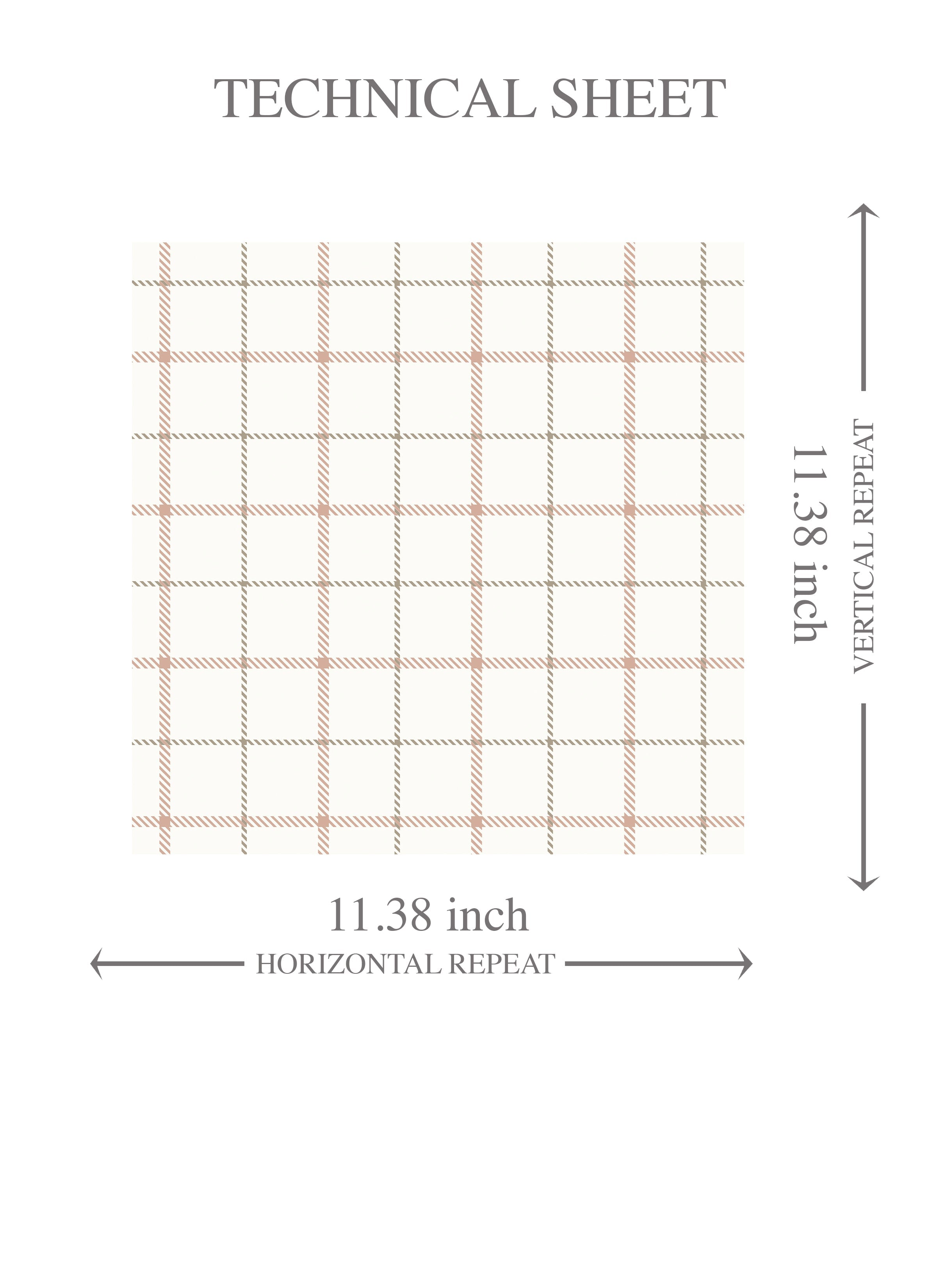 Windowpane Checkered/ Plaid Kids Room Wallpaper Sample (Pink/ White/ Taupe)