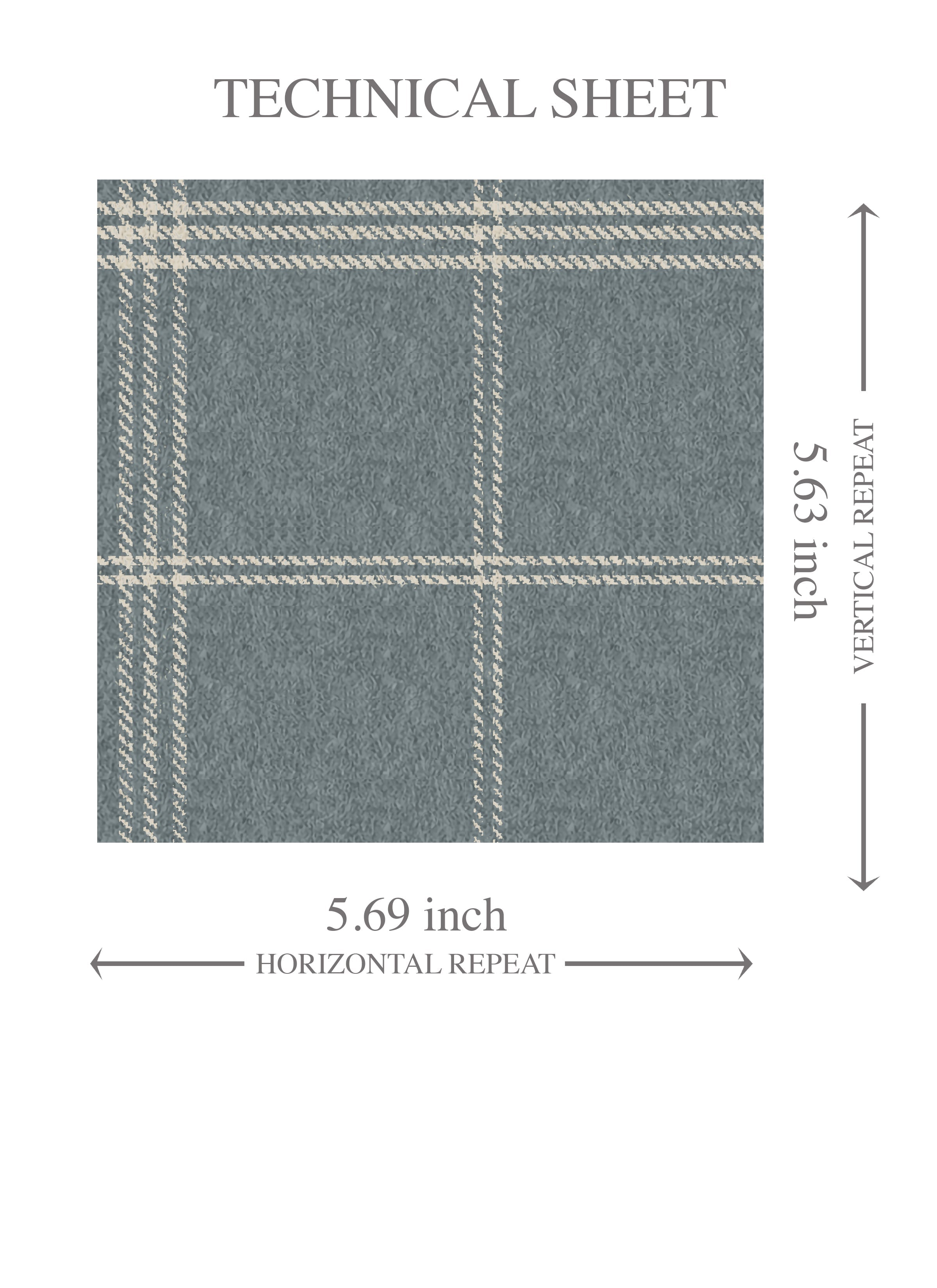 Neutral Geometric Plaid Checkered Kids Room Wallpaper Sample (Slate Blue)