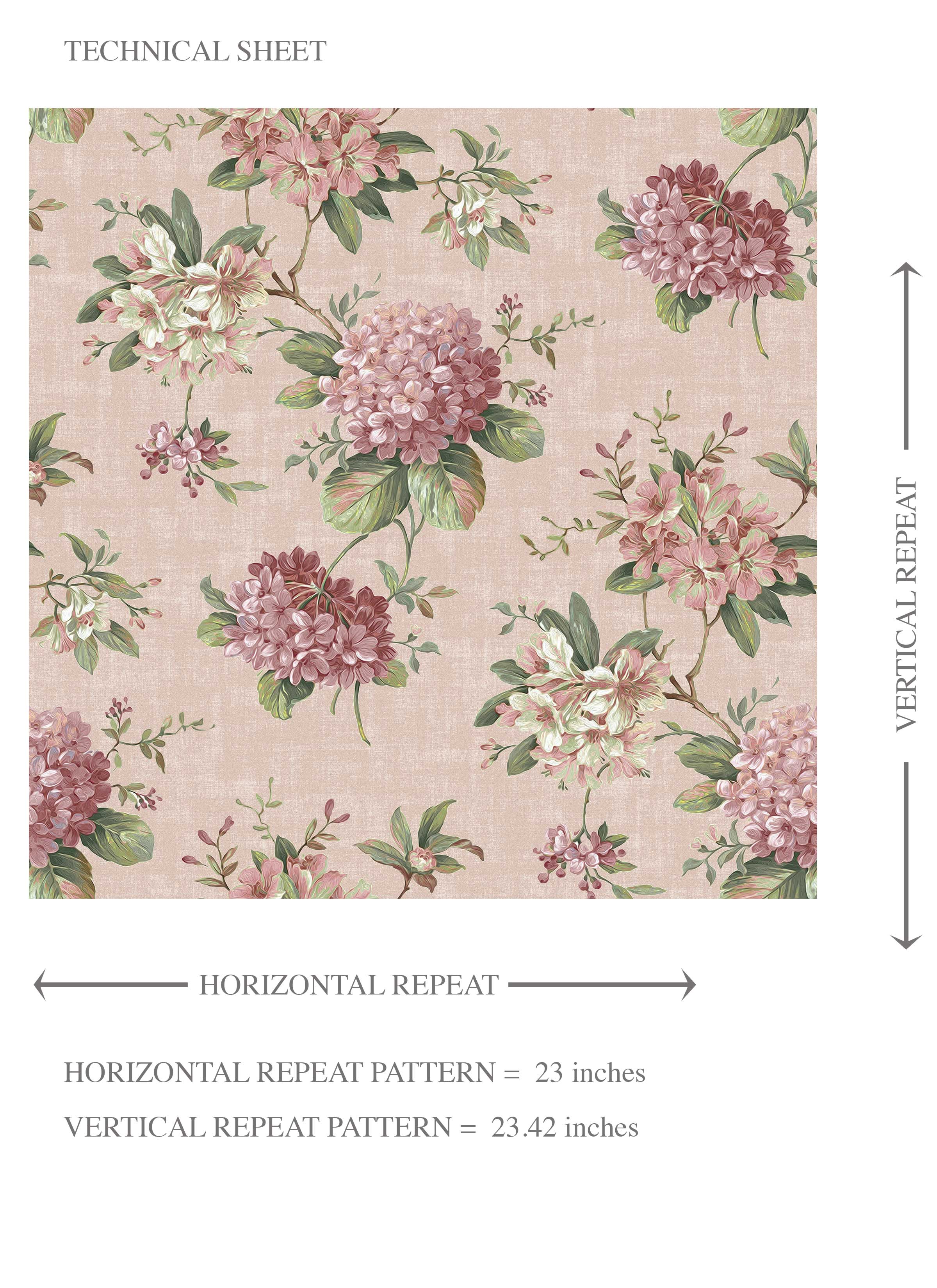 Modern Floral Block Print Kids Room Wallpaper (Pink/ Green)