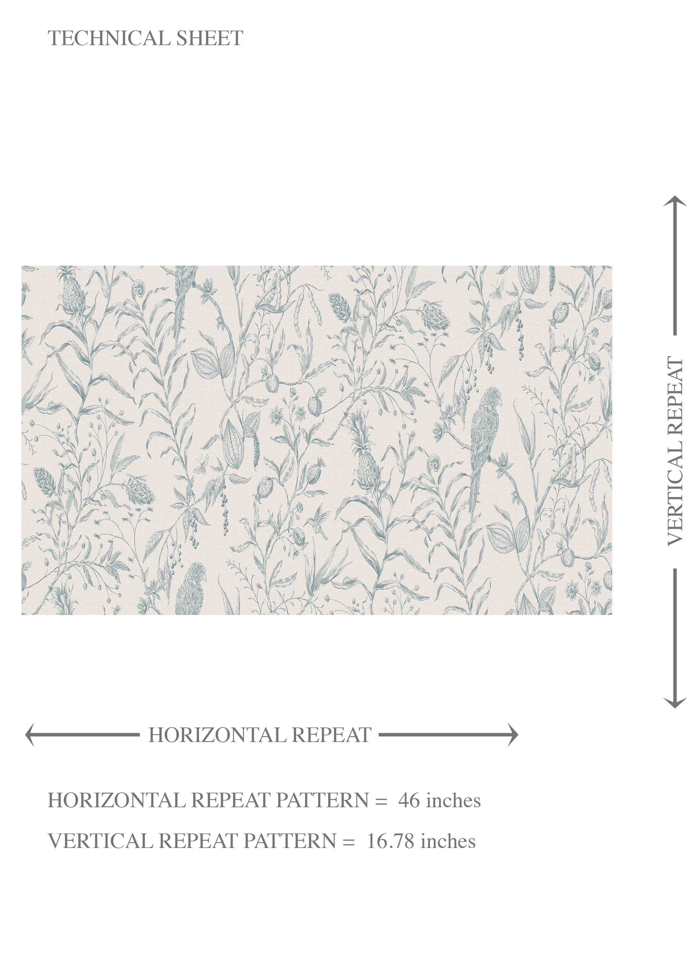 Birds Print/ Botanical Kids Room Wallpaper Sample (Duck Egg Blue/ Off-White)