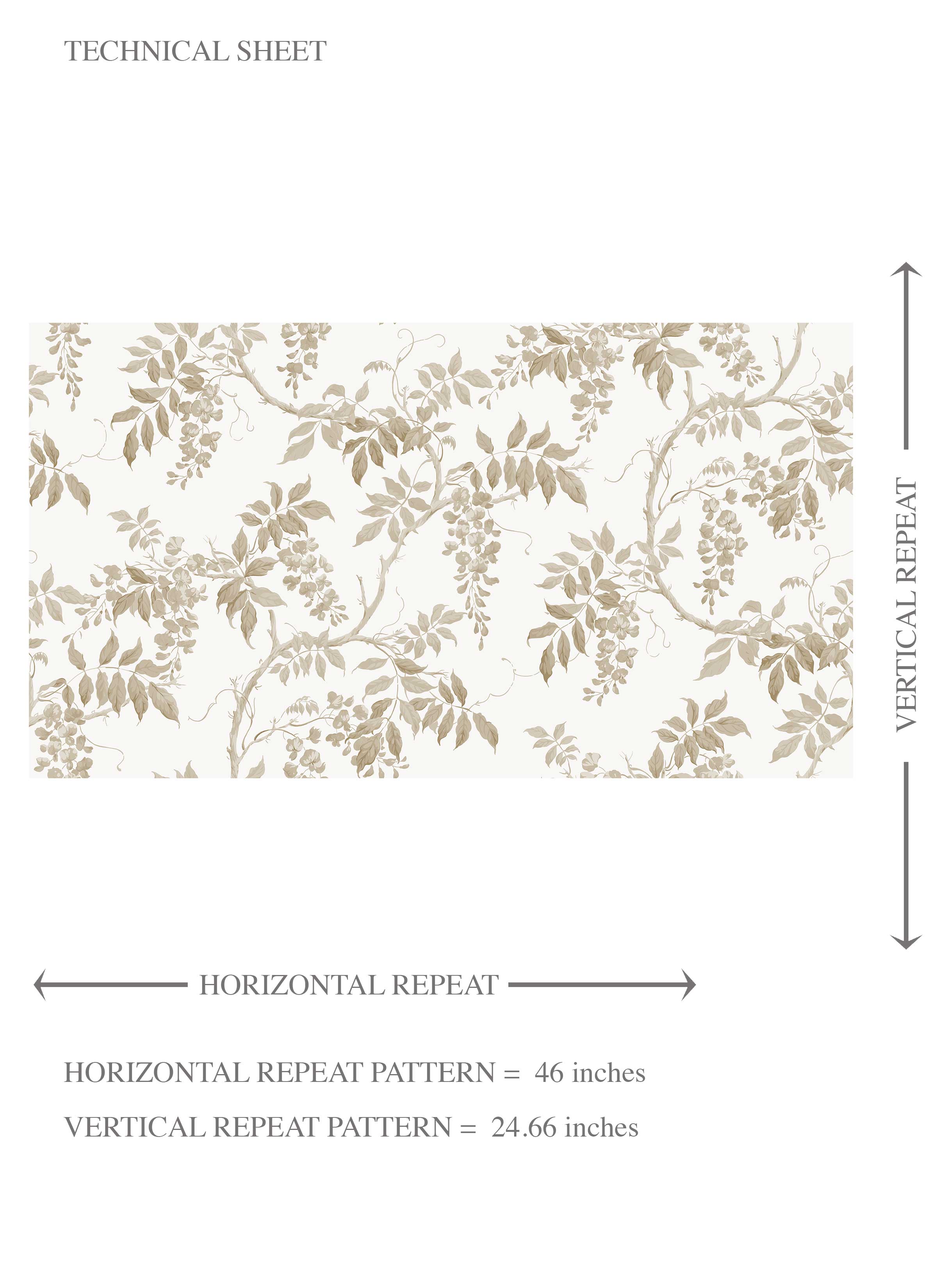 Neutral Floral Vine/ Botanical Kids Room Wallpaper Sample (Beige/ Taupe/ Gray/ White)