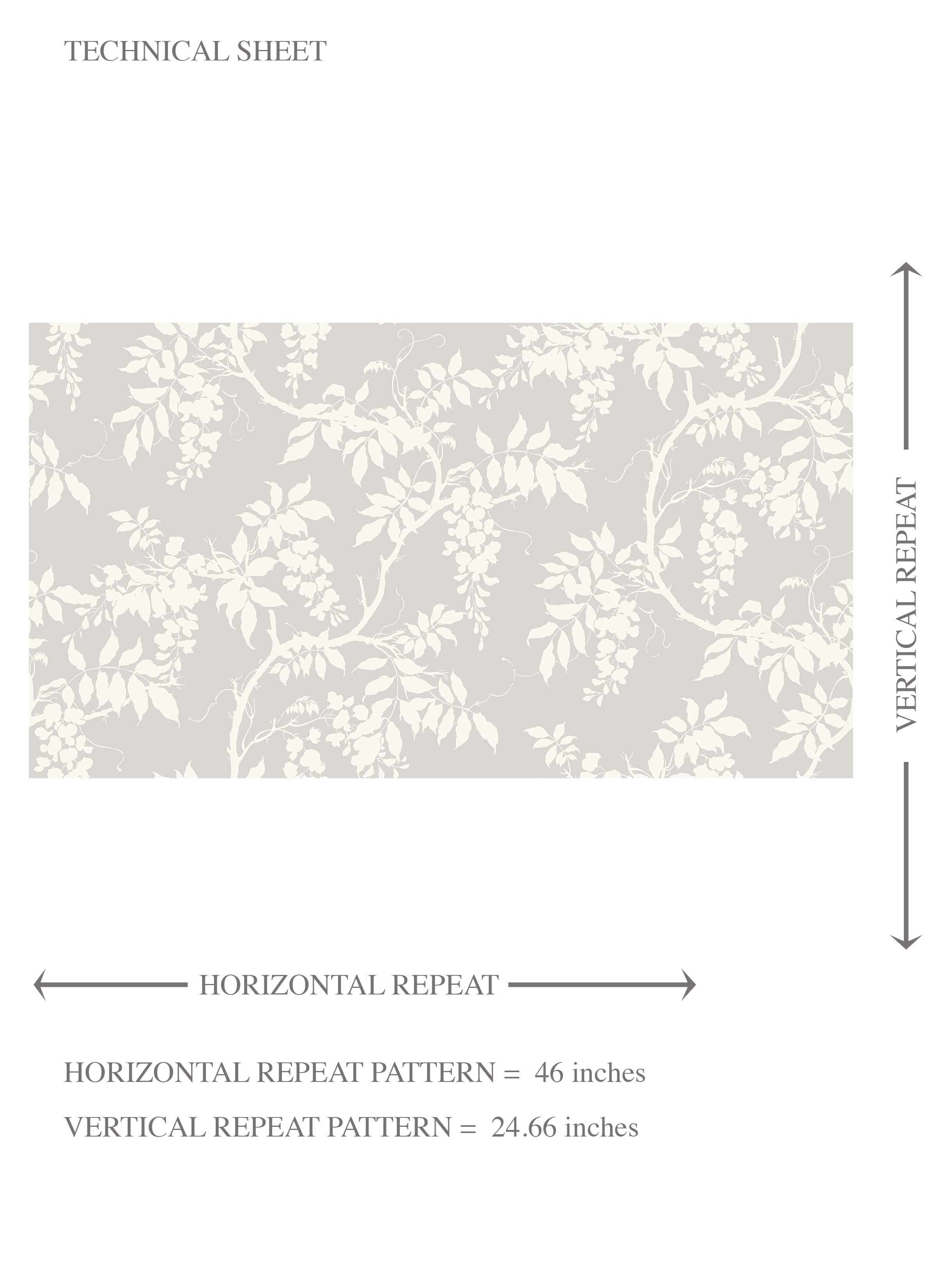 Neutral Floral Vine/ Botanical Kids Room Wallpaper (Dove Gray/ Off-White)