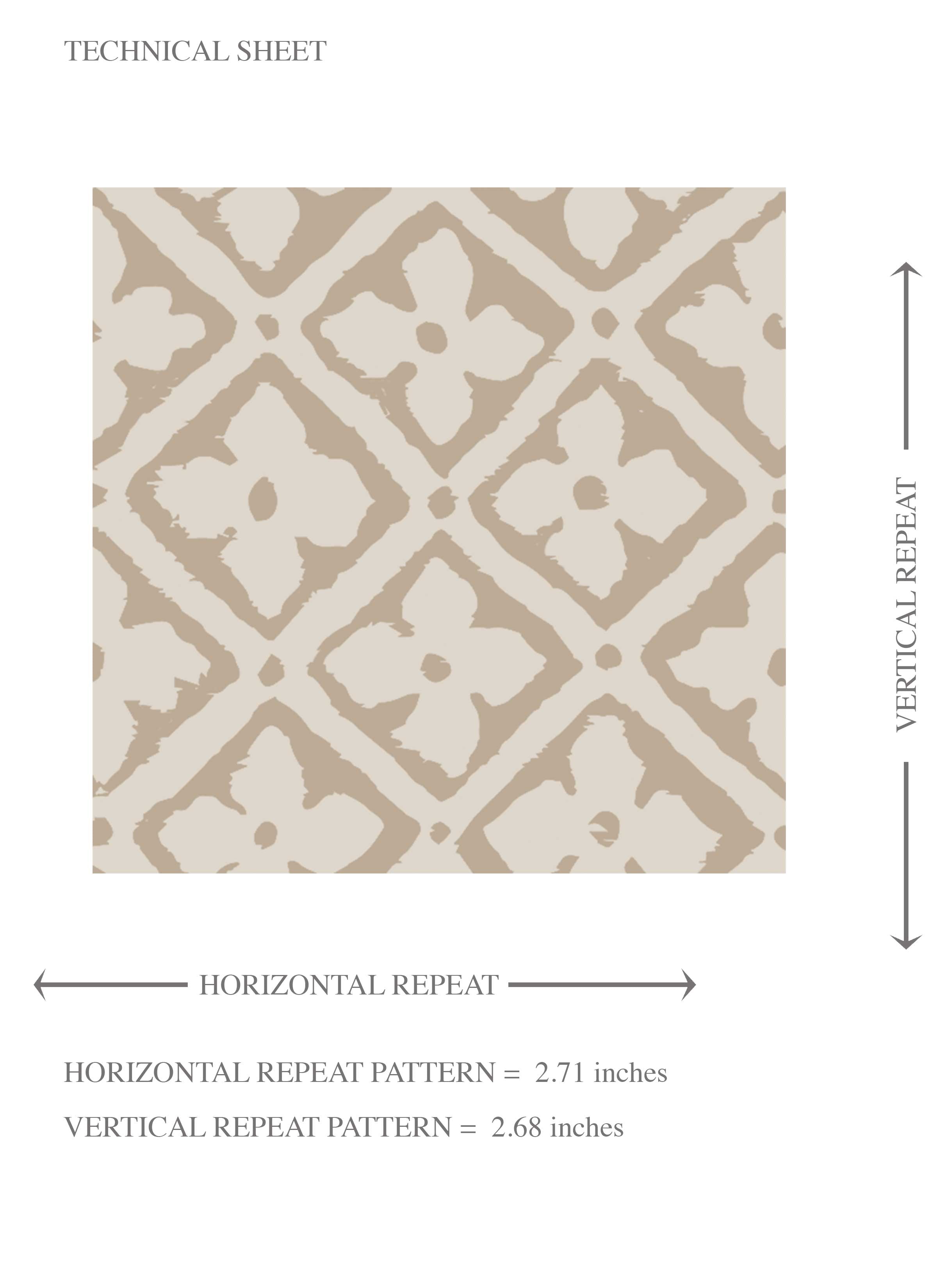 Neutral Small Floral Lattice/ Geometric Micro-Print Kids Room Wallpaper Sample (Beige/ Brown/ Warm Gray)