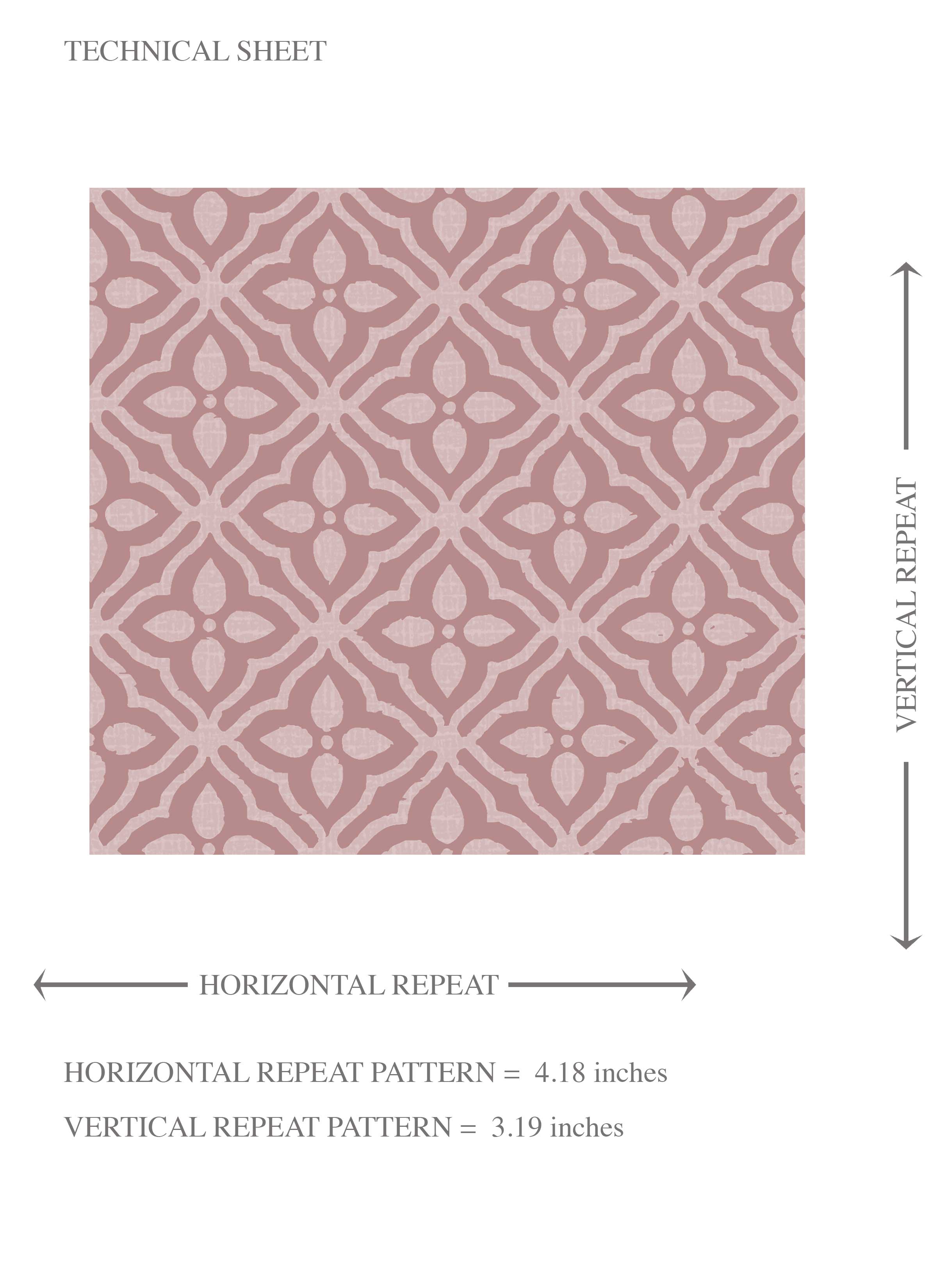 Small Floral Lattice/ Geometric Textured Kids Room Wallpaper Sample (Muted Pink)