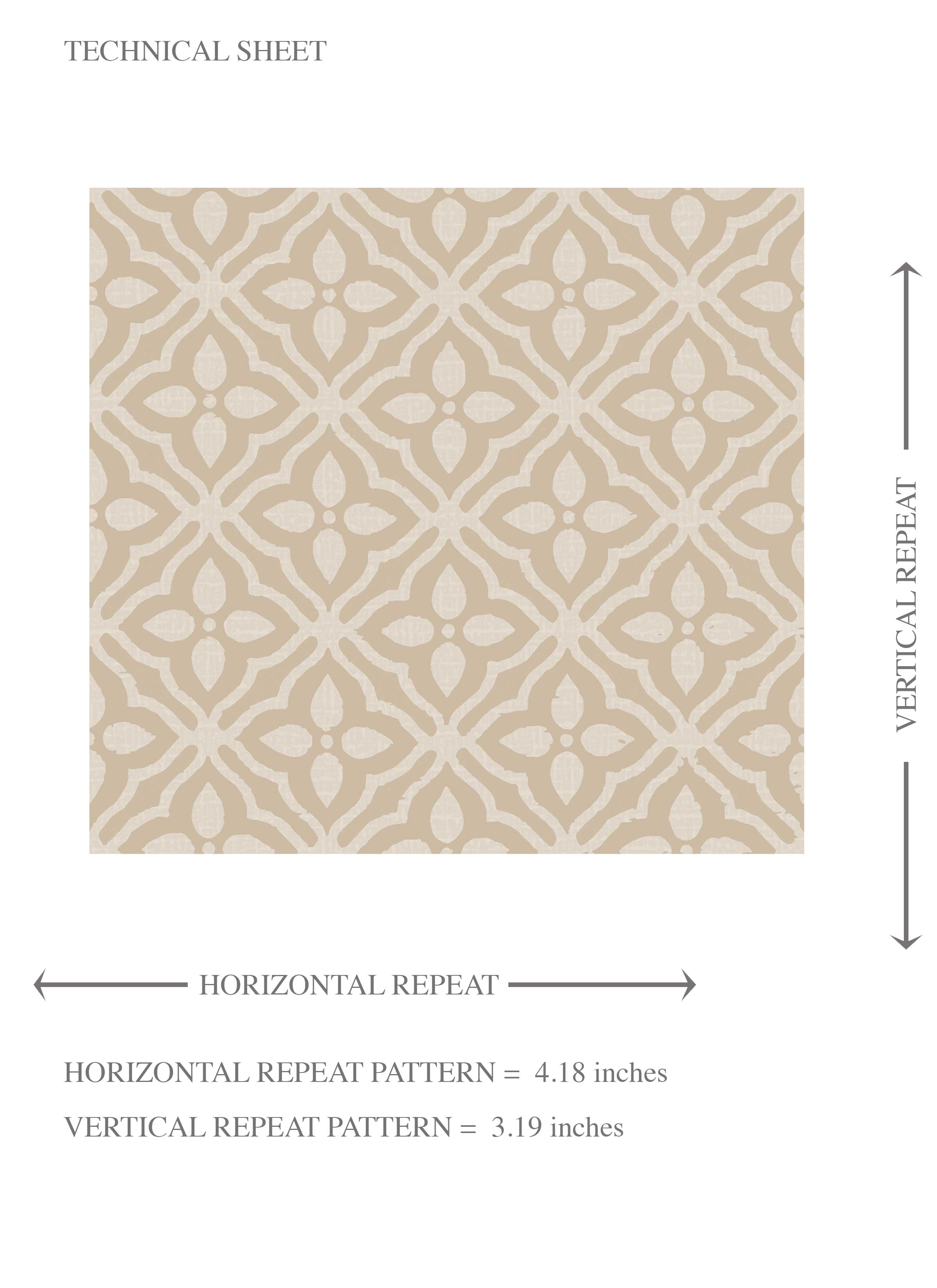 Neutral Small Floral Lattice/ Geometric Micro-Print Kids Room Wallpaper Sample (Beige/ Greige/ Soft Taupe)